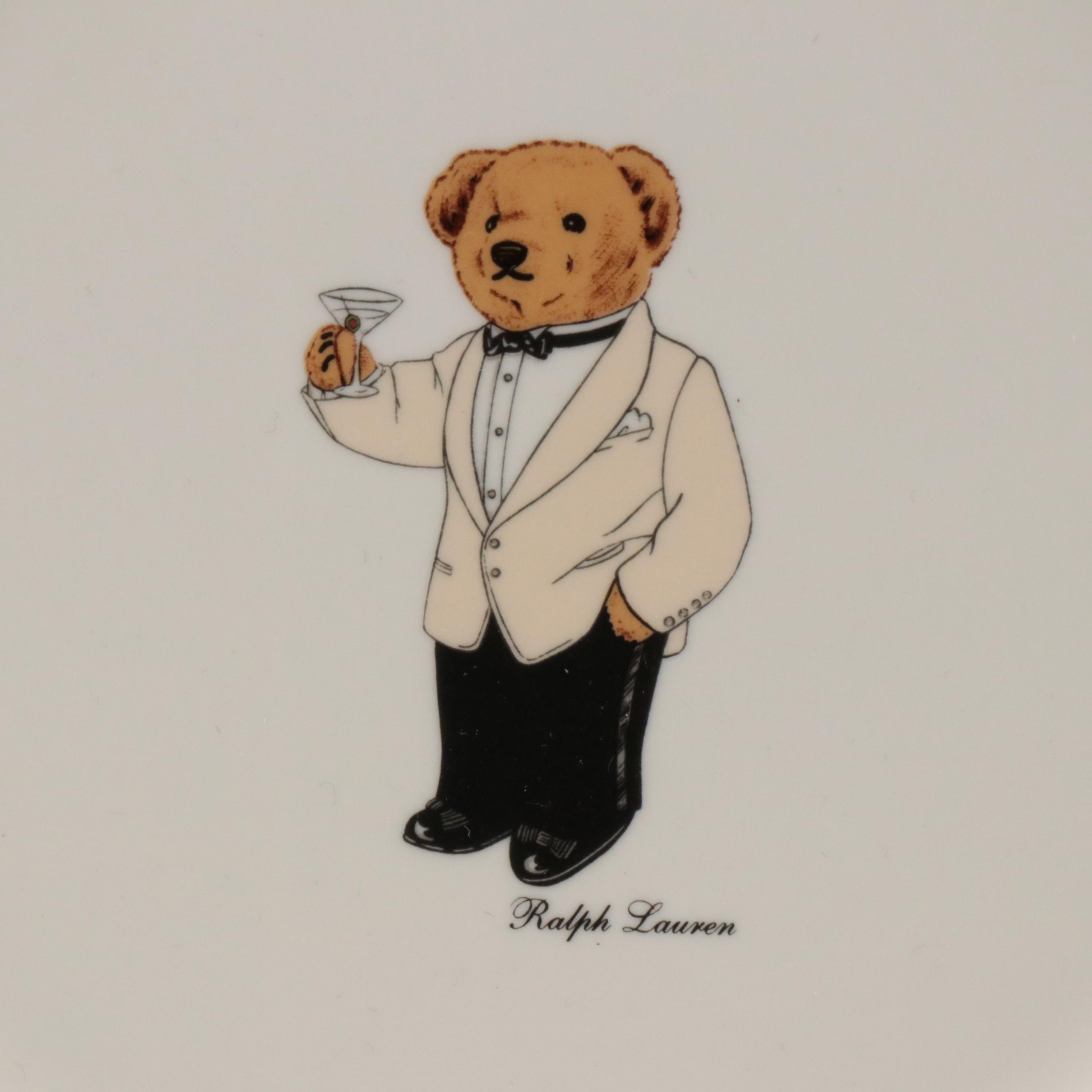 Ralph Lauren "Tangier, Leopard and Martini Bear" Plates with Richard Ginori Bowl