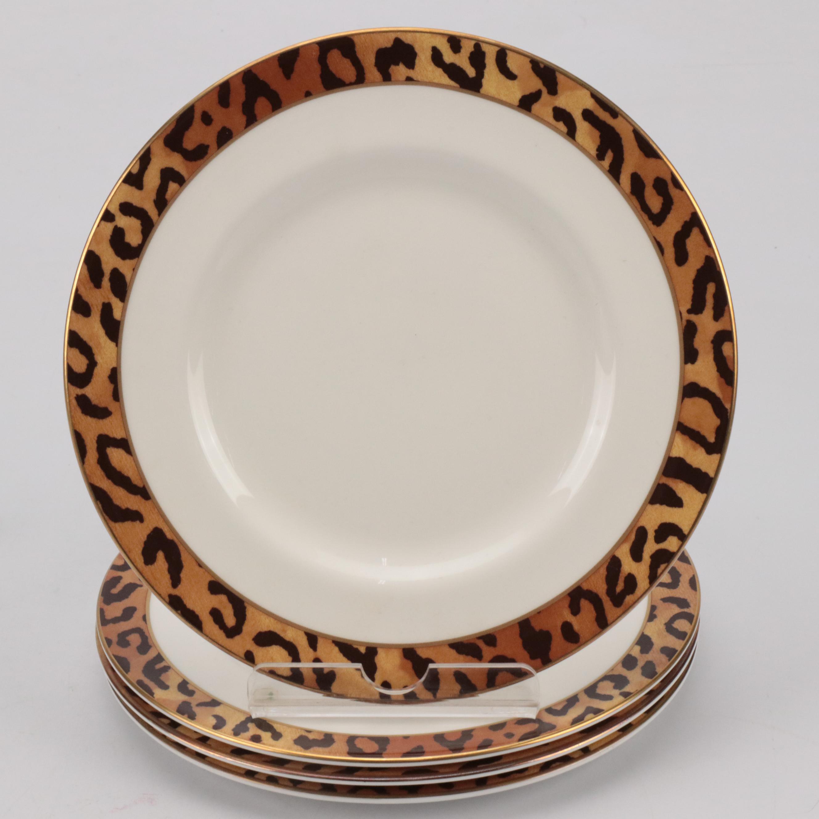 Ralph Lauren "Tangier, Leopard and Martini Bear" Plates with Richard Ginori Bowl