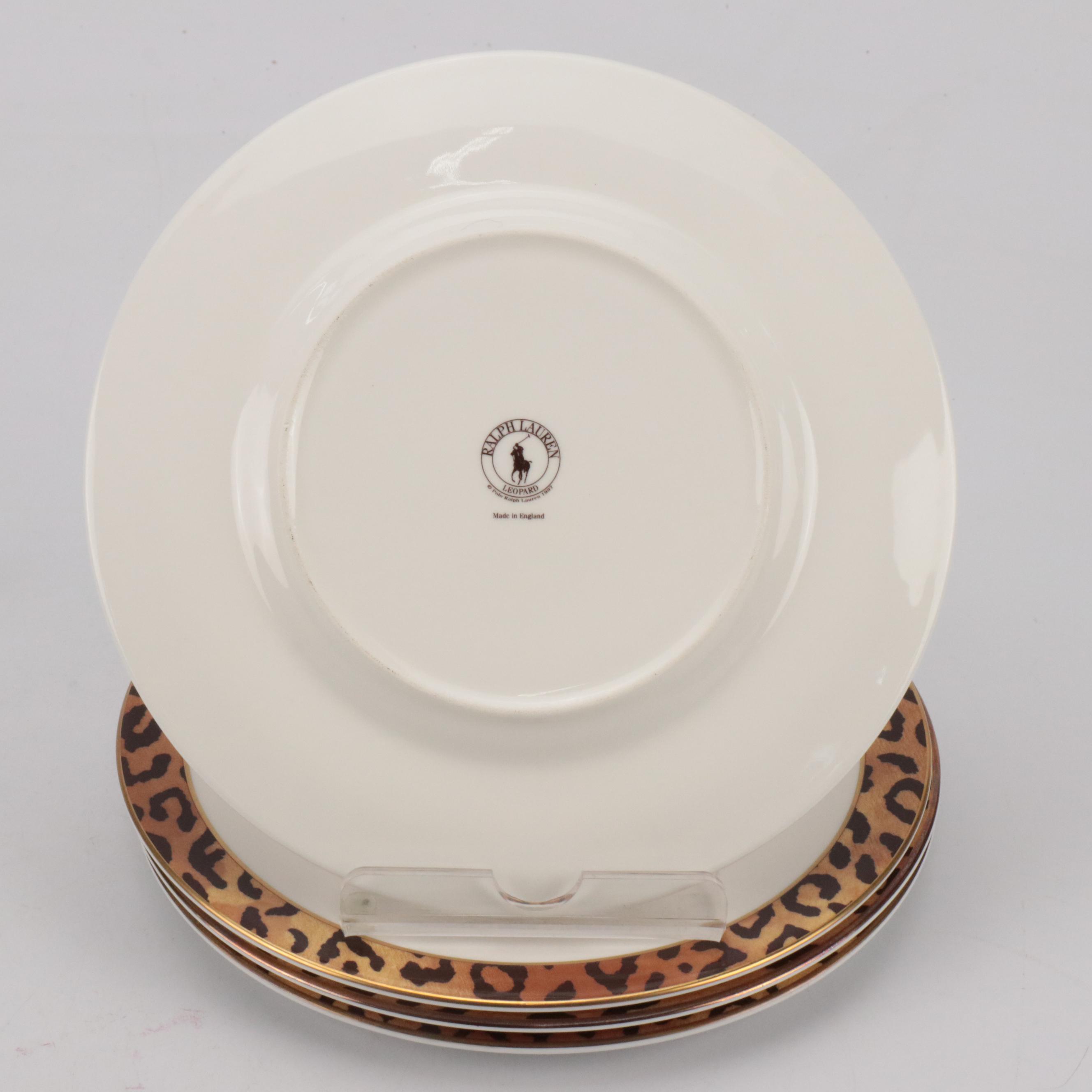 Ralph Lauren "Tangier, Leopard and Martini Bear" Plates with Richard Ginori Bowl