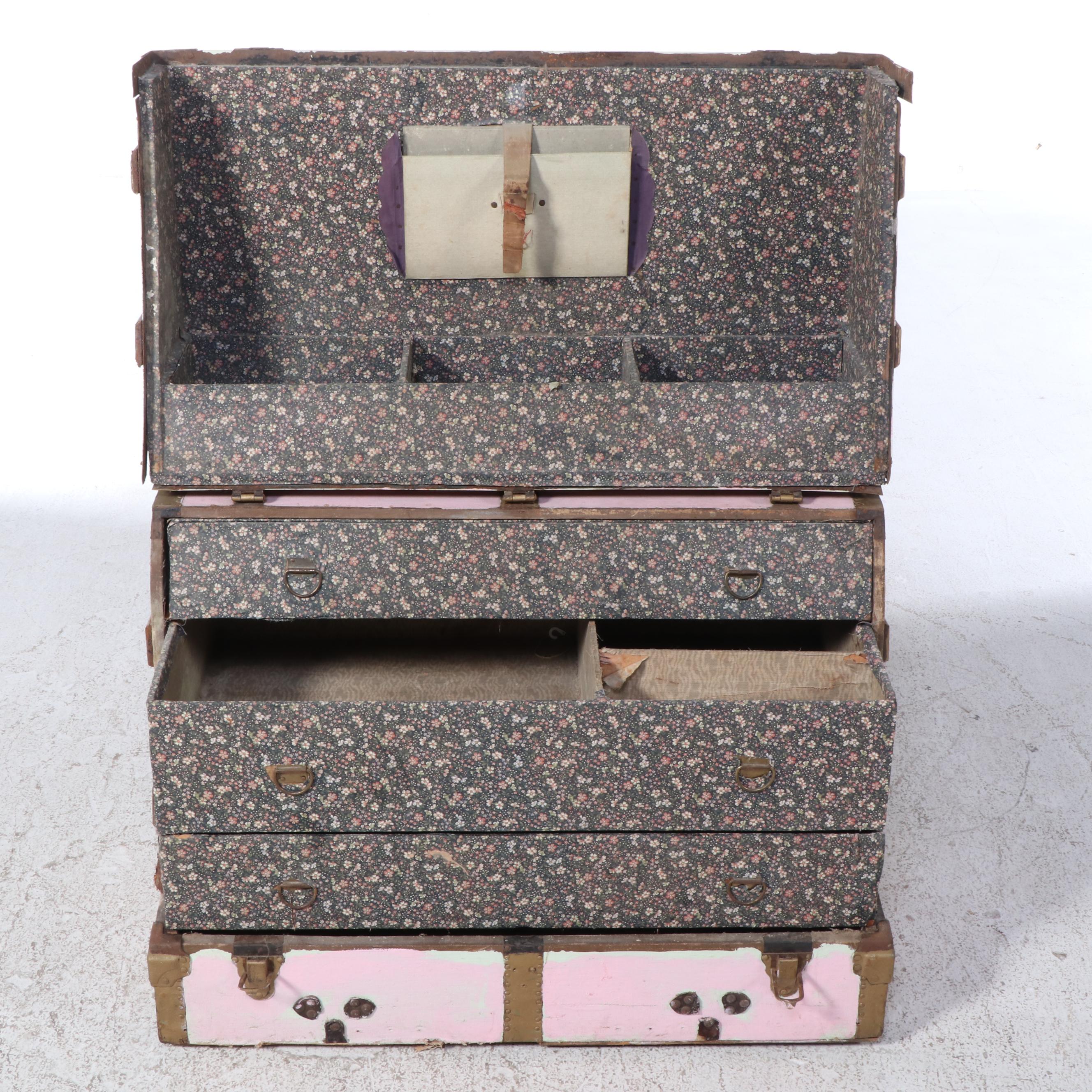 Victorian Painted Dresser Trunk, Late 19th/ Early 20th Century