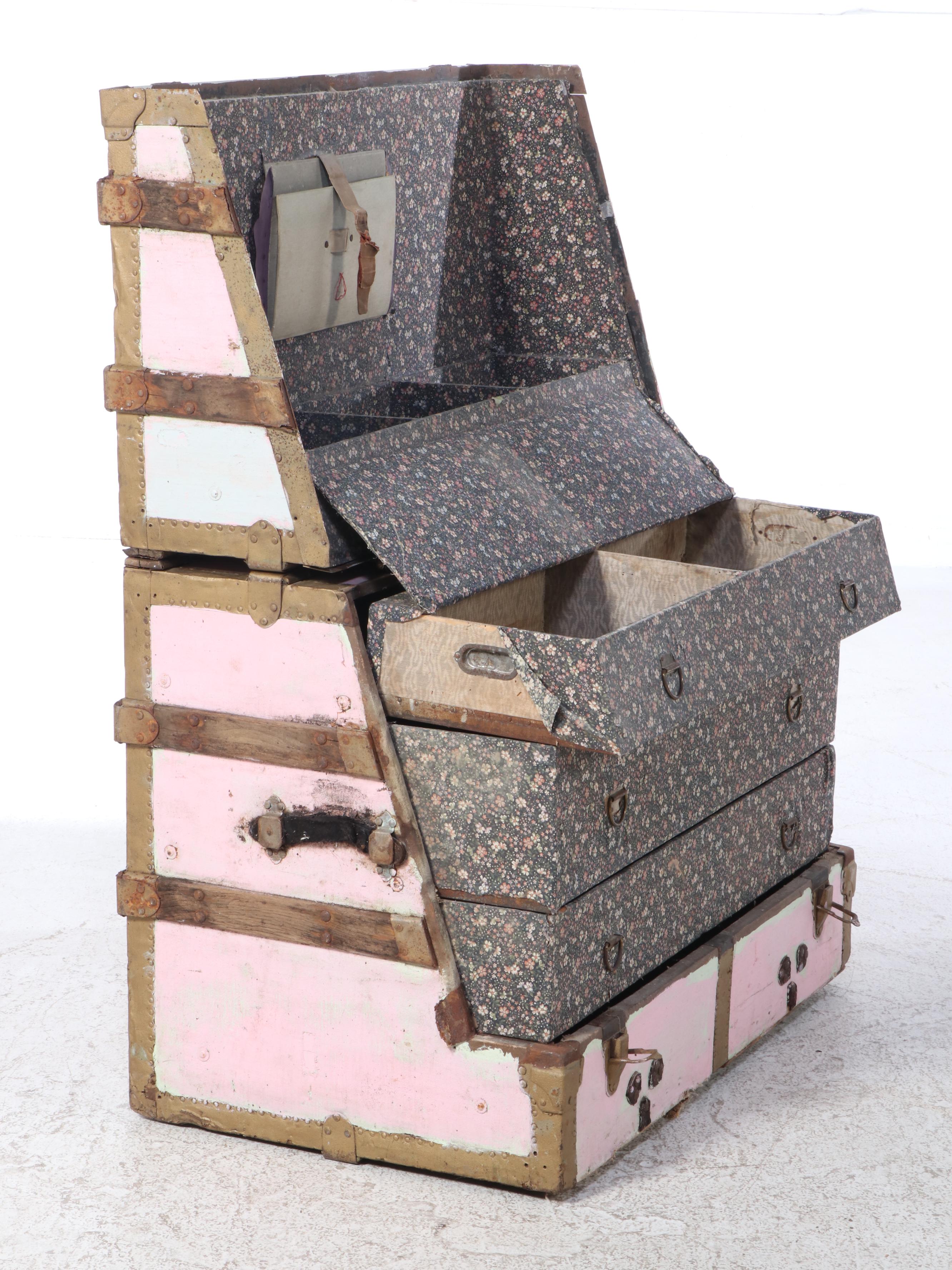 Victorian Painted Dresser Trunk, Late 19th/ Early 20th Century