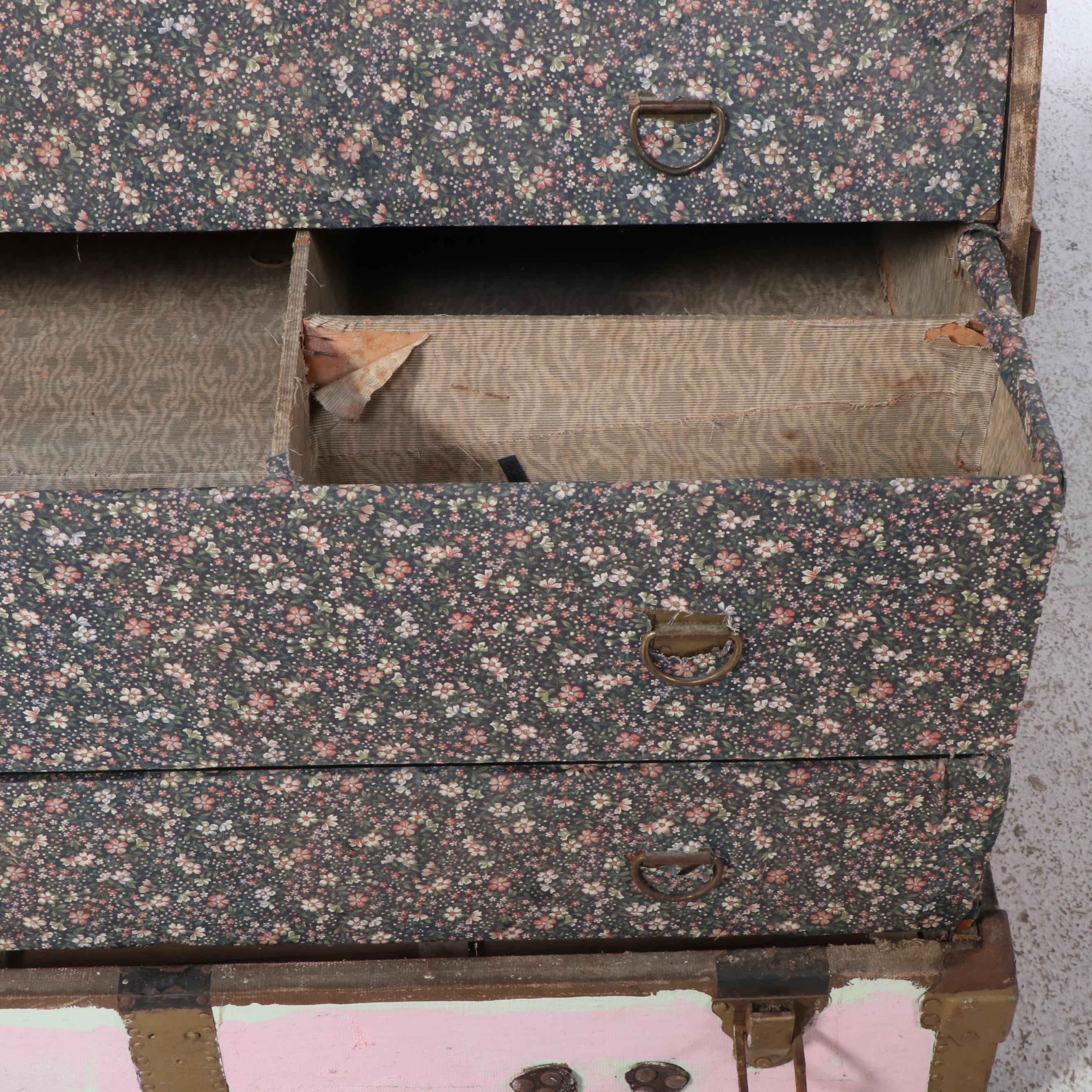 Victorian Painted Dresser Trunk, Late 19th/ Early 20th Century