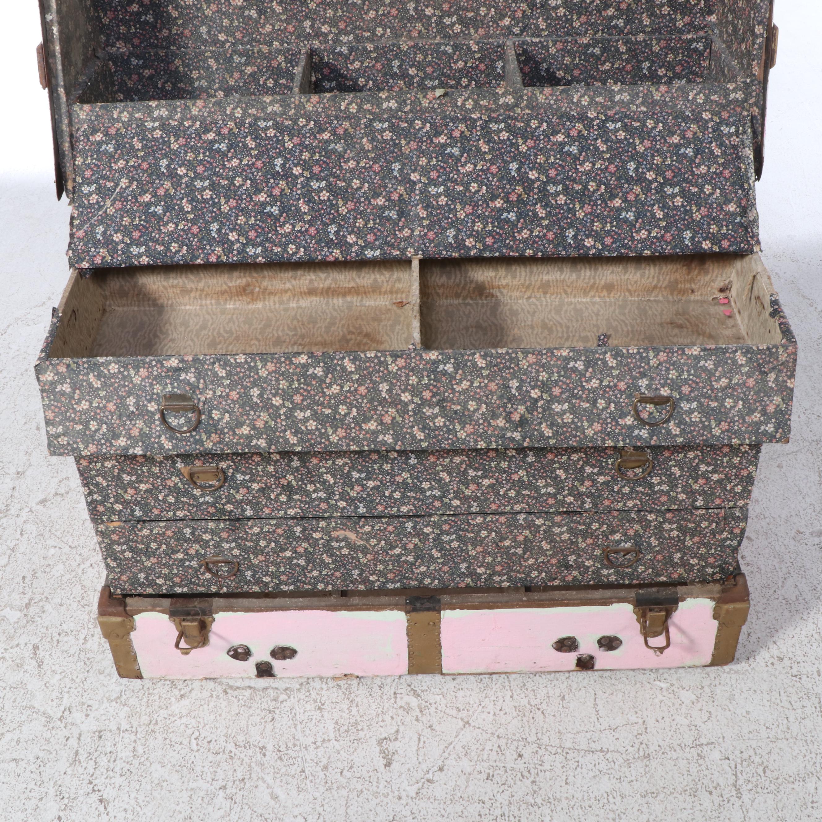 Victorian Painted Dresser Trunk, Late 19th/ Early 20th Century
