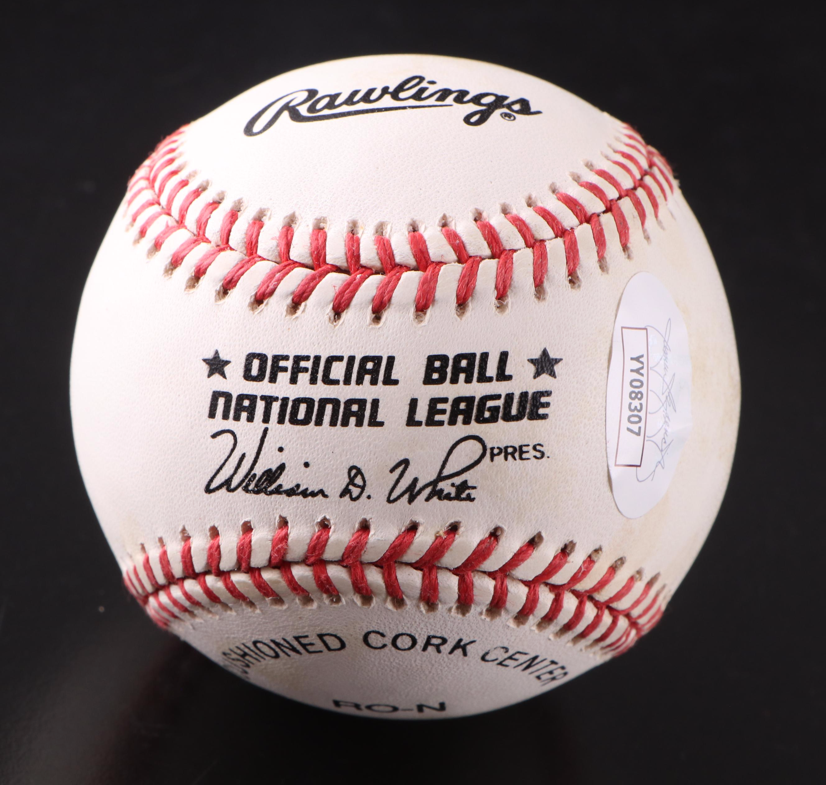 Sandy Koufax Signed Rawlings Official National League Baseball with Display