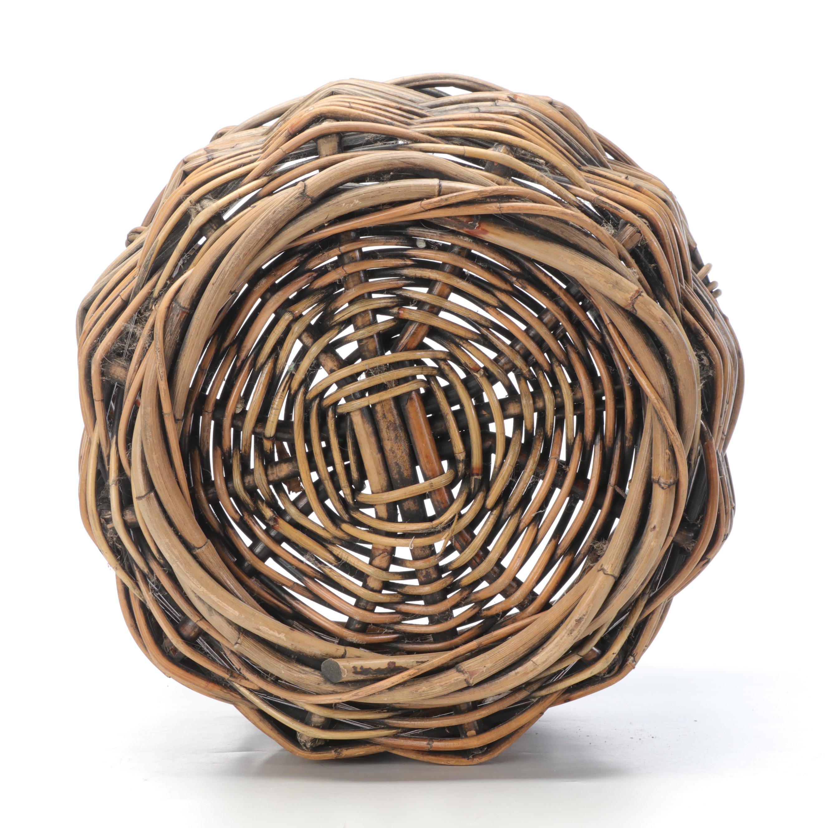 Farmhouse Style Woven Double Handle Basket