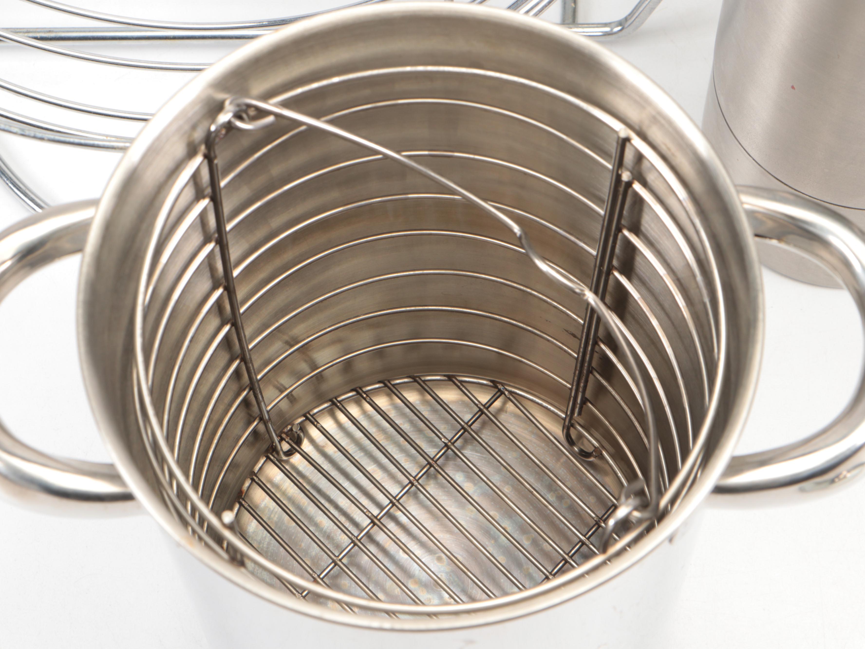 Dansk Roasting Pan and Other Pot with Fruit Basket, Thermos and Canister