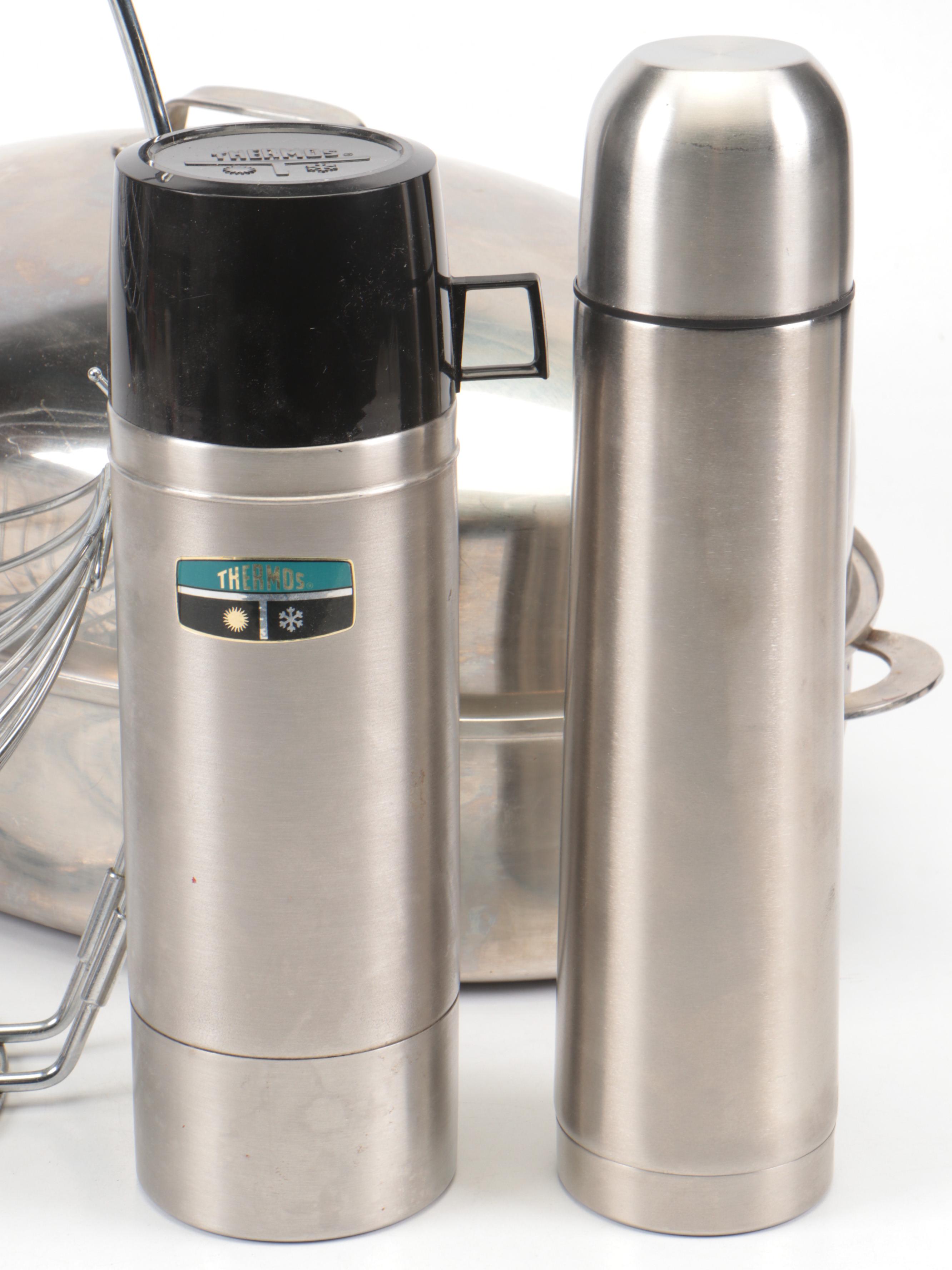 Dansk Roasting Pan and Other Pot with Fruit Basket, Thermos and Canister