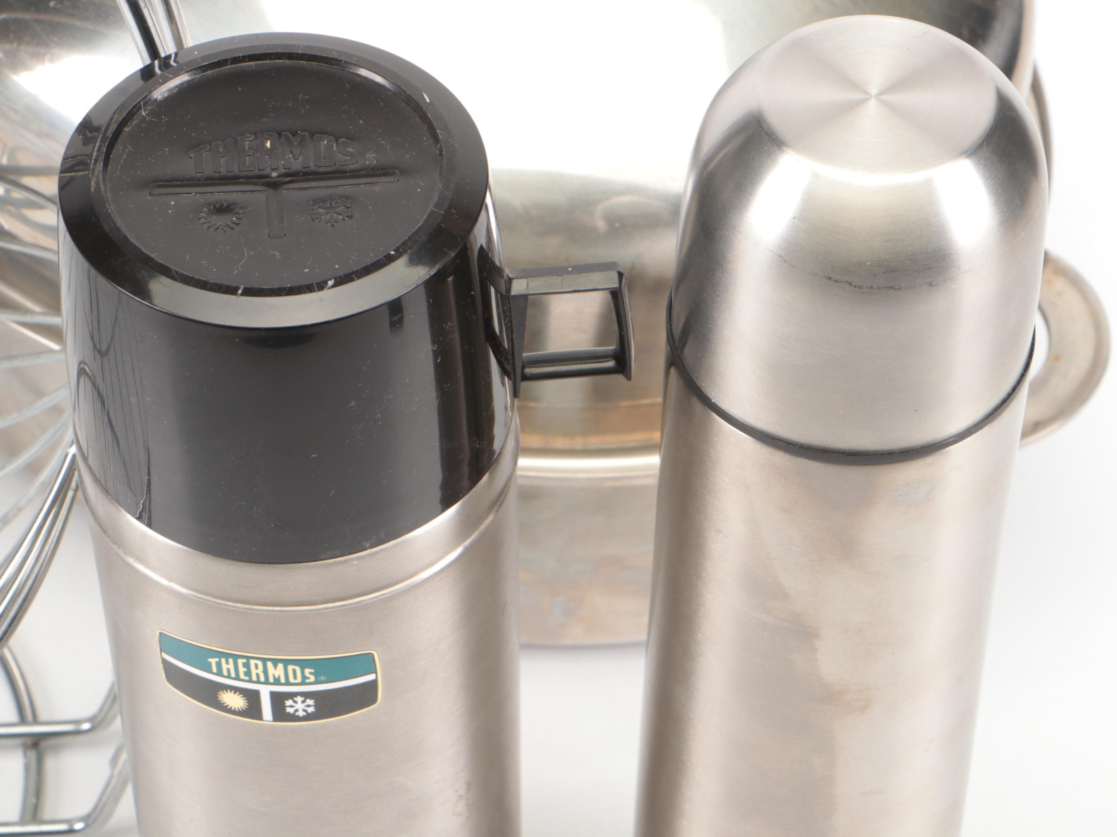 Dansk Roasting Pan and Other Pot with Fruit Basket, Thermos and Canister