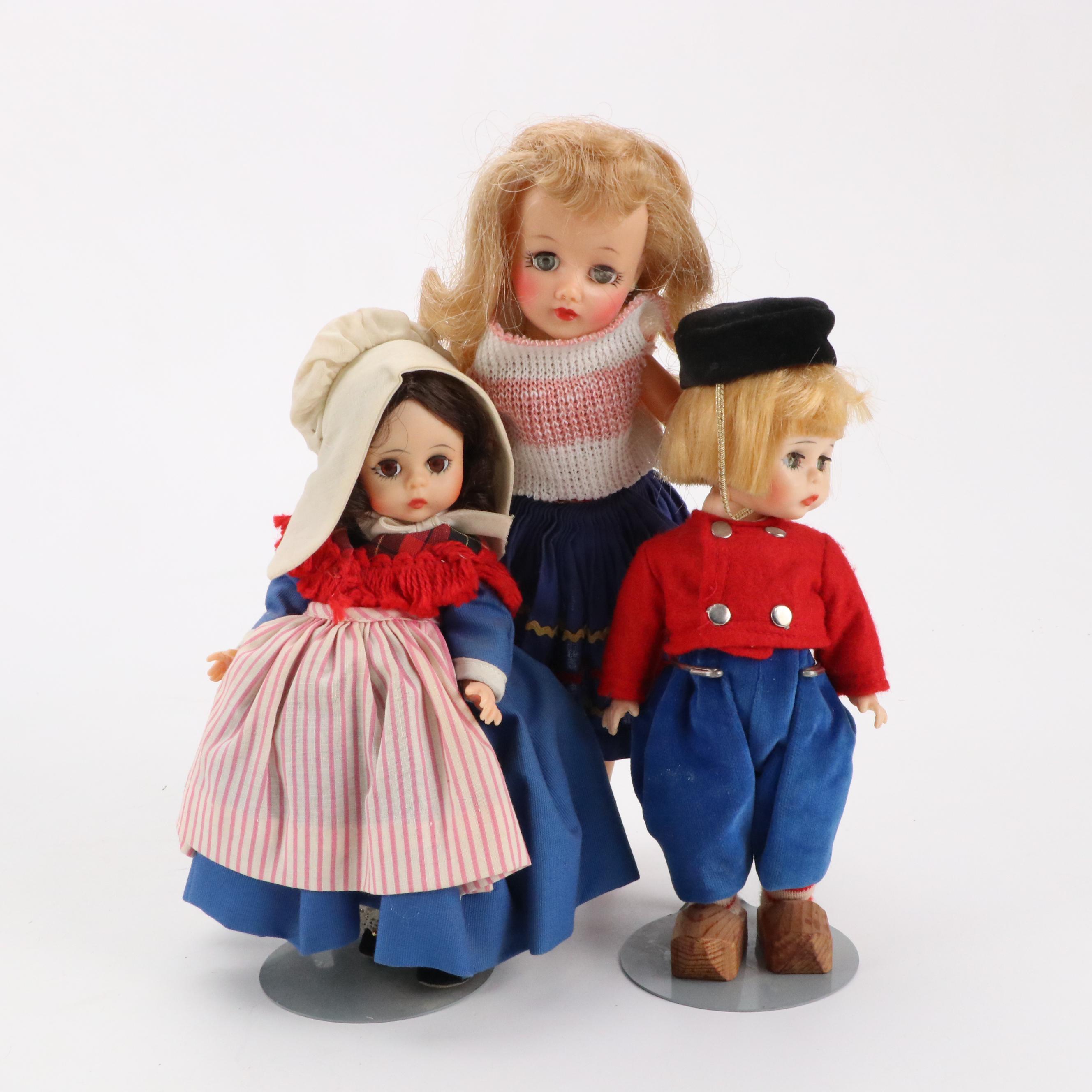 Mattel Happy Holidays Barbie with Madame Alexander and Ideal Dolls