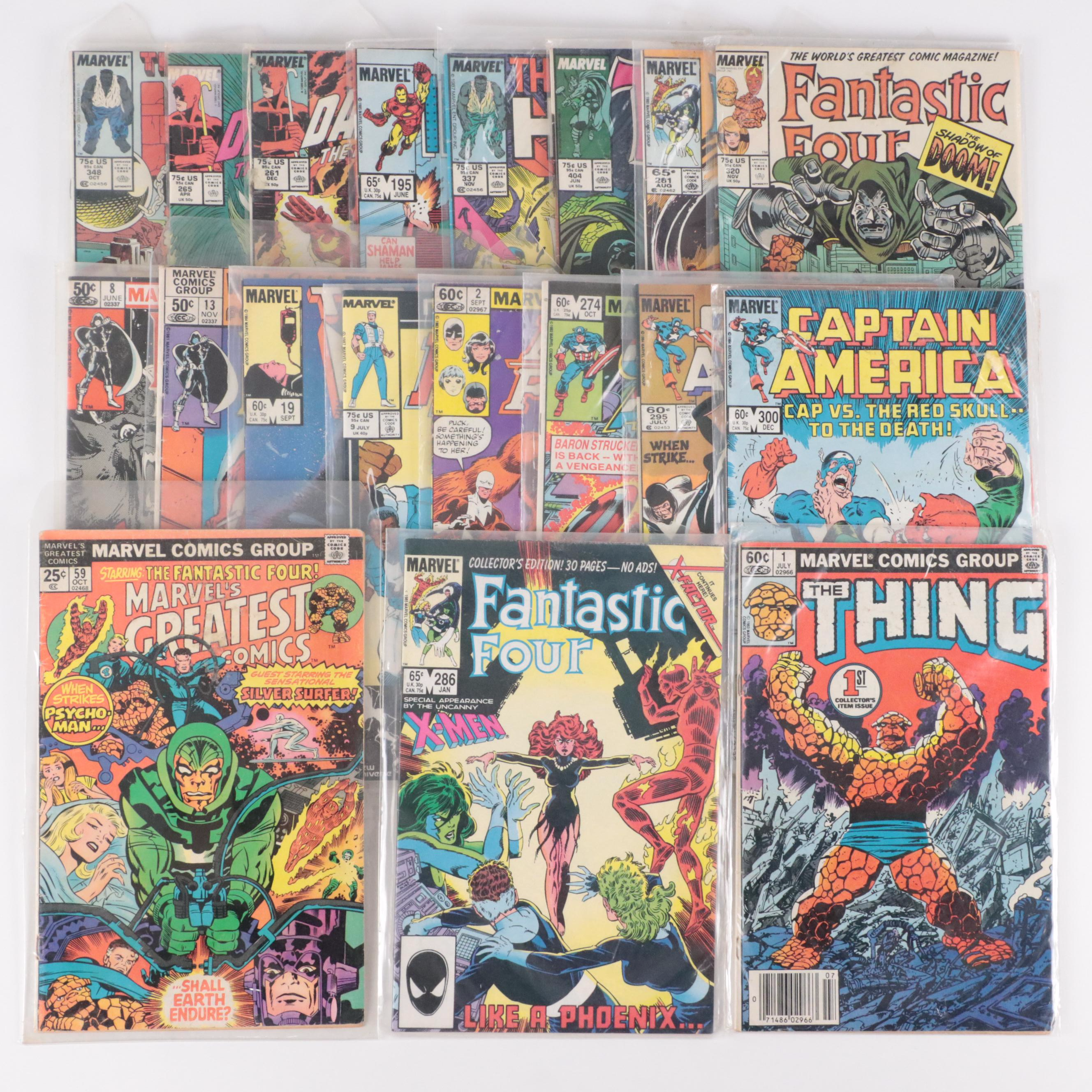 Bronze to Modern Age Comic Books Featuring "Captain America," "Iron Man" &  More