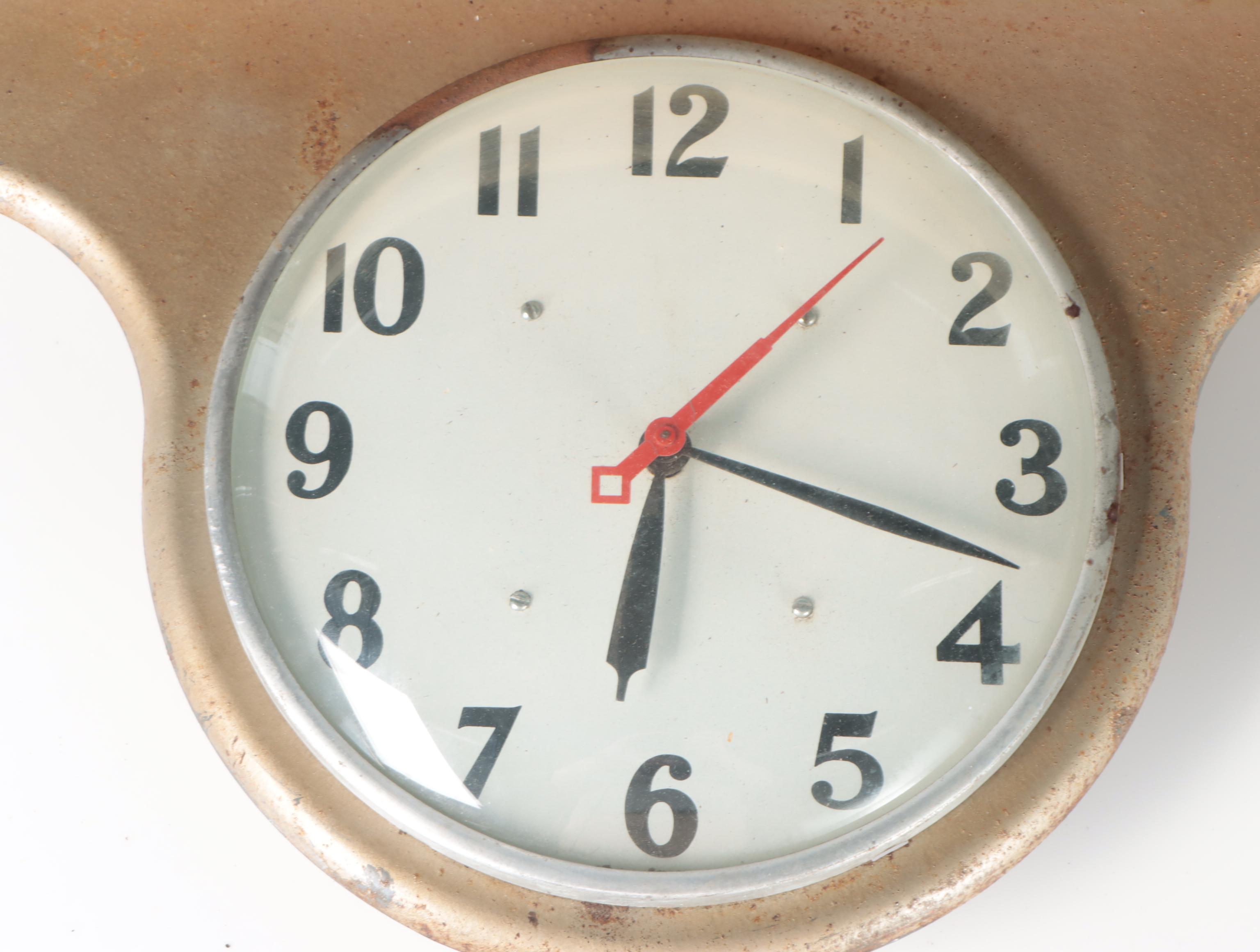 Dierks Fence Posts Illuminated Advertising Sign Clock, Mid to Late 20th Century