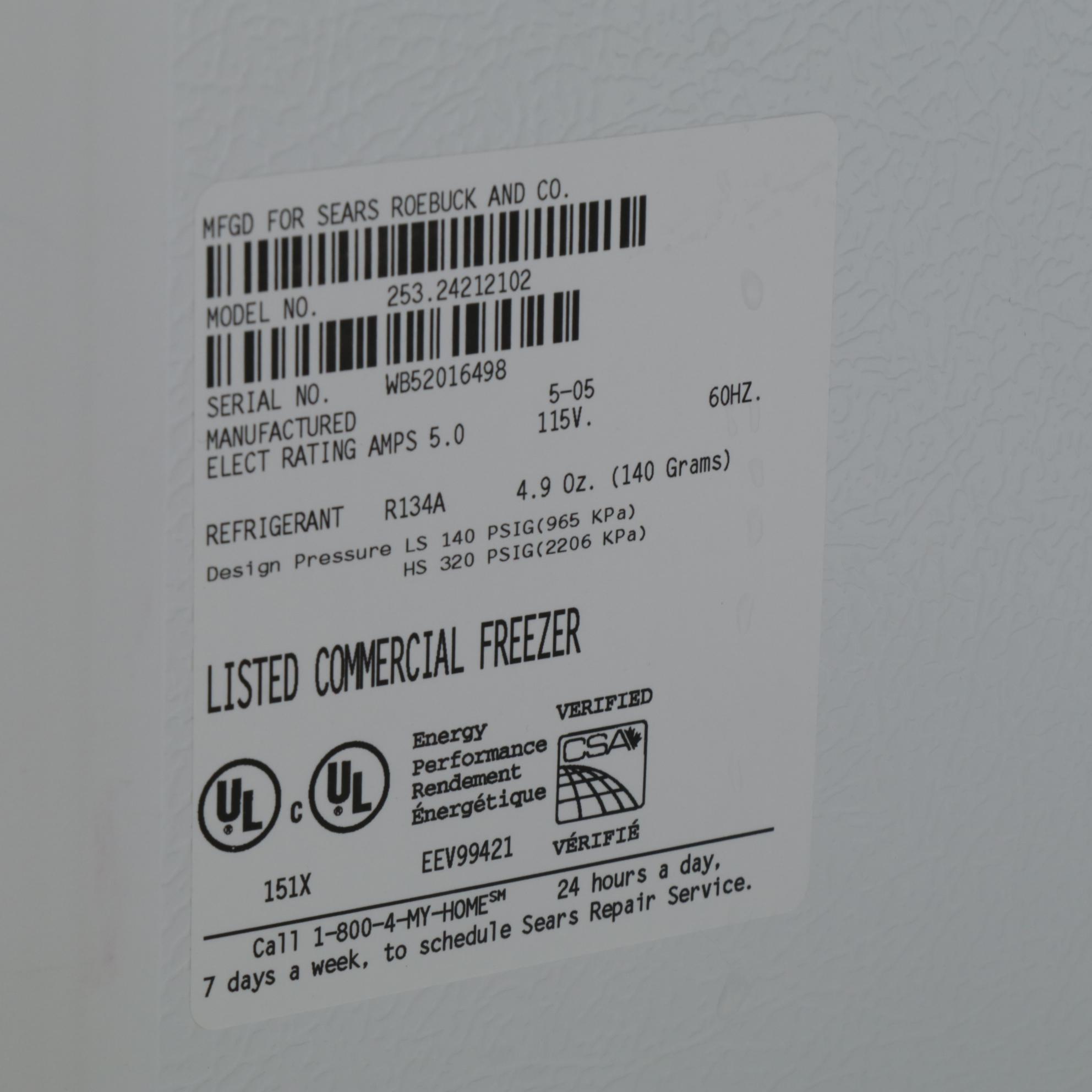 Kenmore Heavy Duty Commercial Upright Freezer EBTH