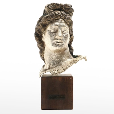 E. Philippakis Classical Style Cast Metal Bust