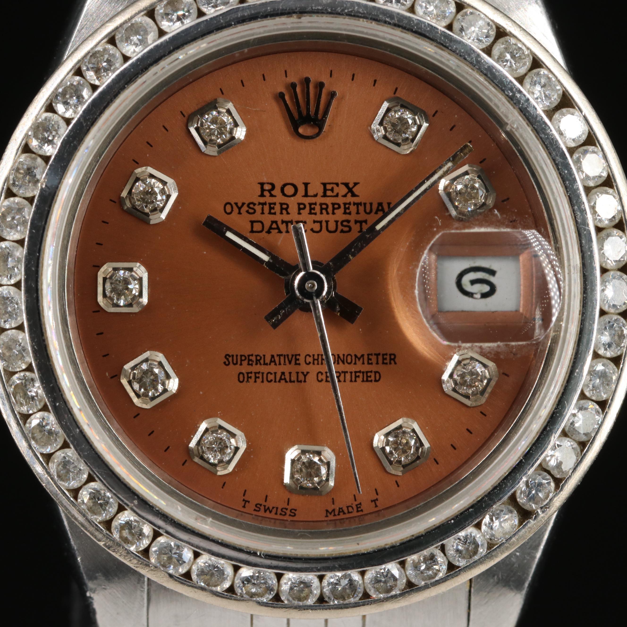 1987 Rolex Custom Diamond Dial and Bezel Datejust Automatic Watch