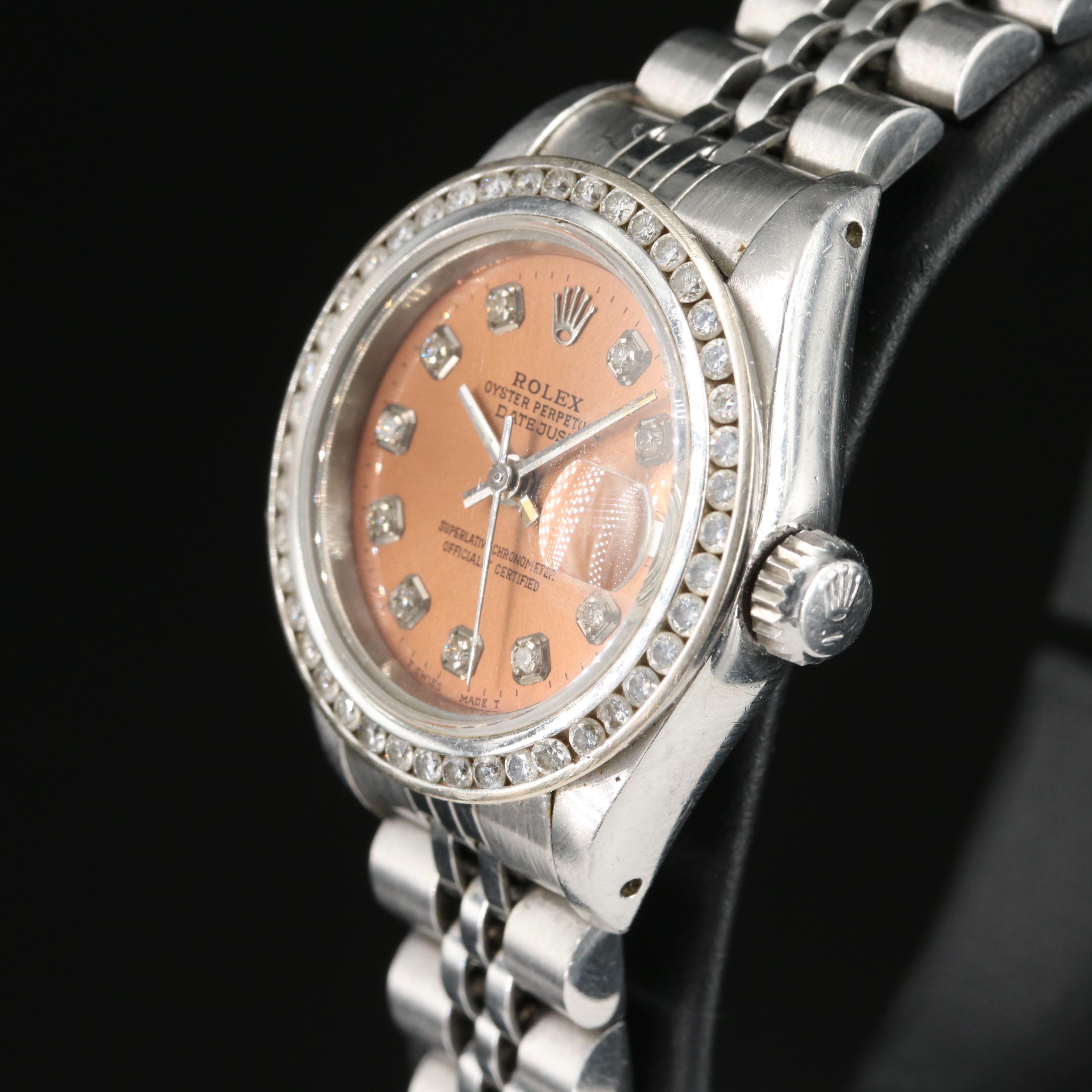1987 Rolex Custom Diamond Dial and Bezel Datejust Automatic Watch