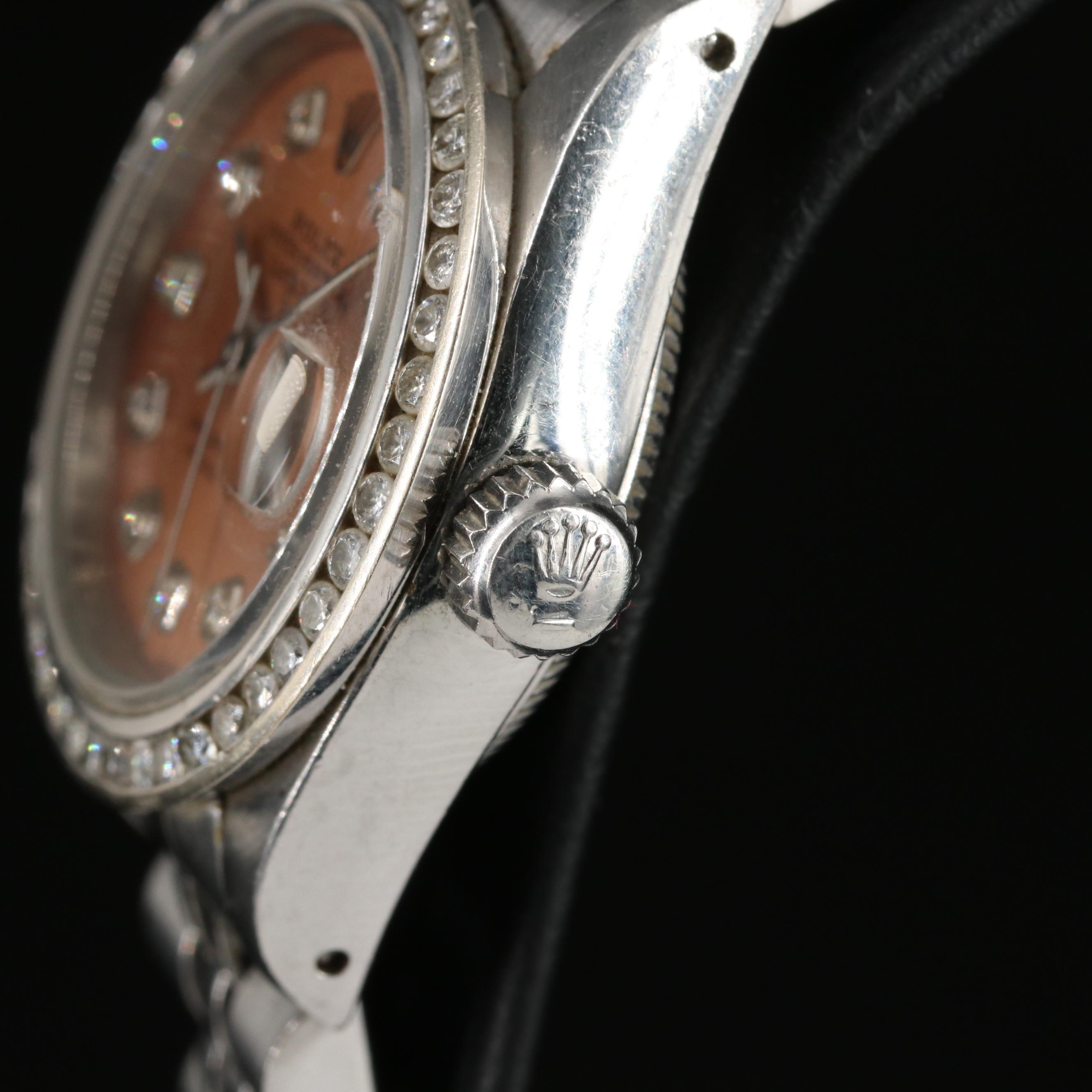 1987 Rolex Custom Diamond Dial and Bezel Datejust Automatic Watch