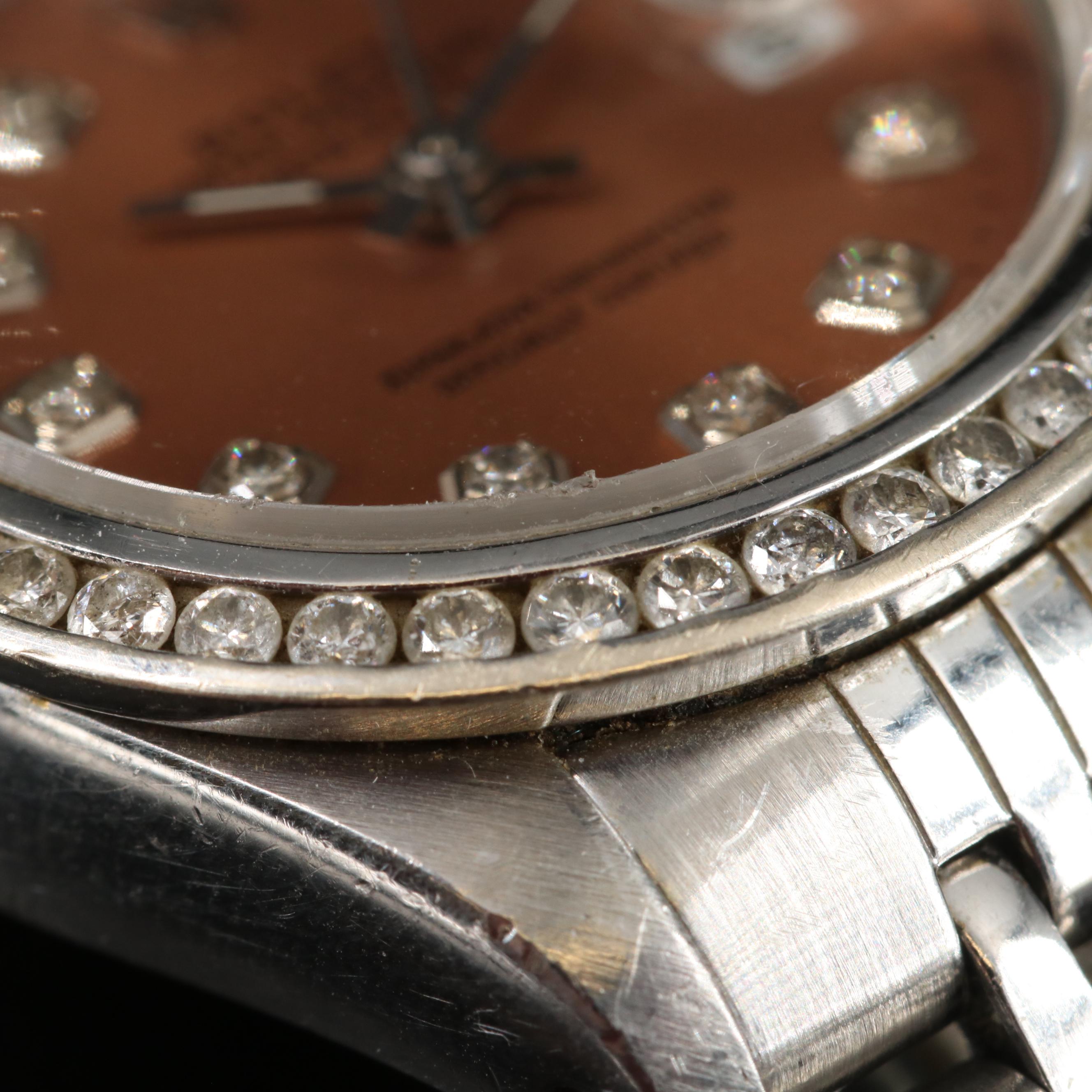 1987 Rolex Custom Diamond Dial and Bezel Datejust Automatic Watch