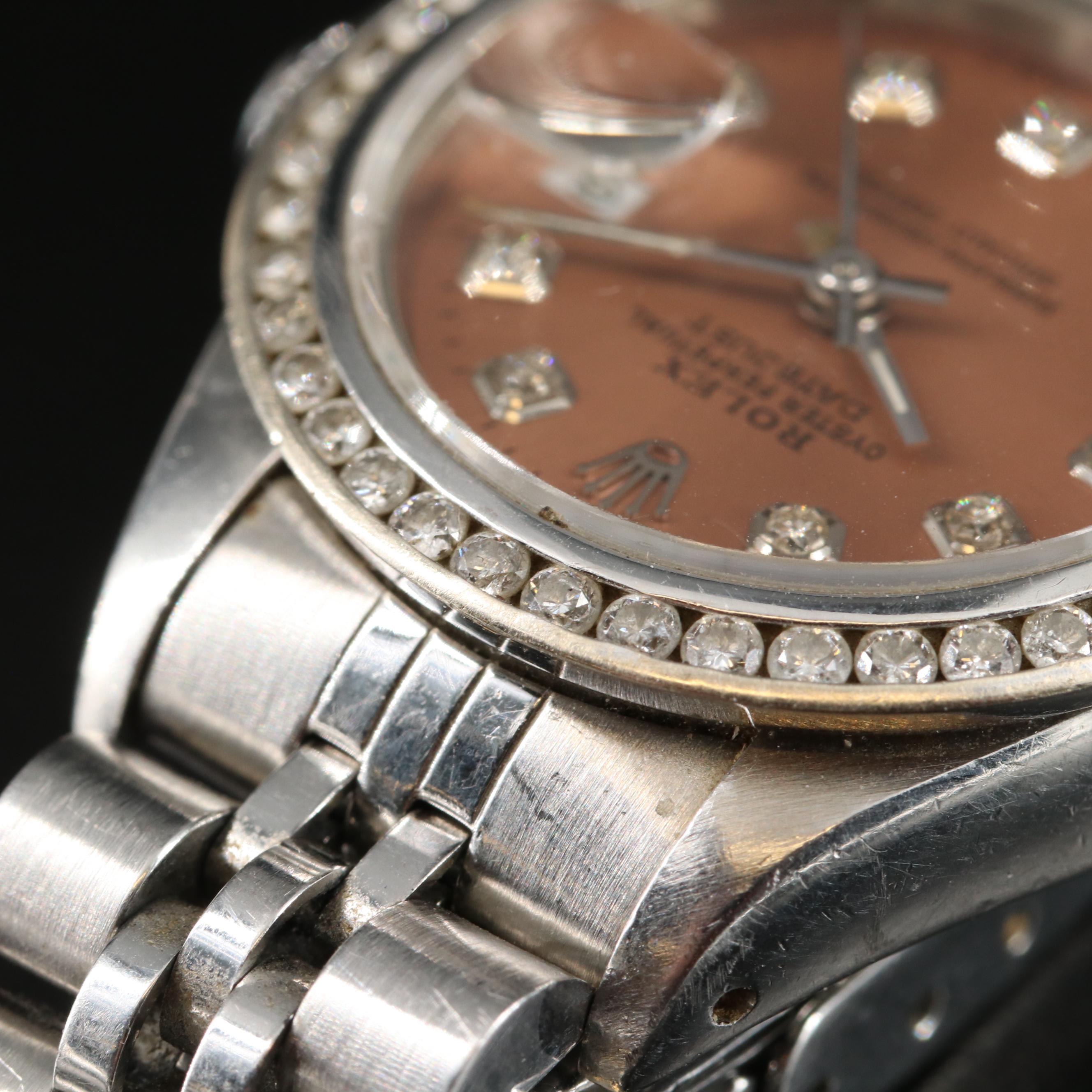 1987 Rolex Custom Diamond Dial and Bezel Datejust Automatic Watch