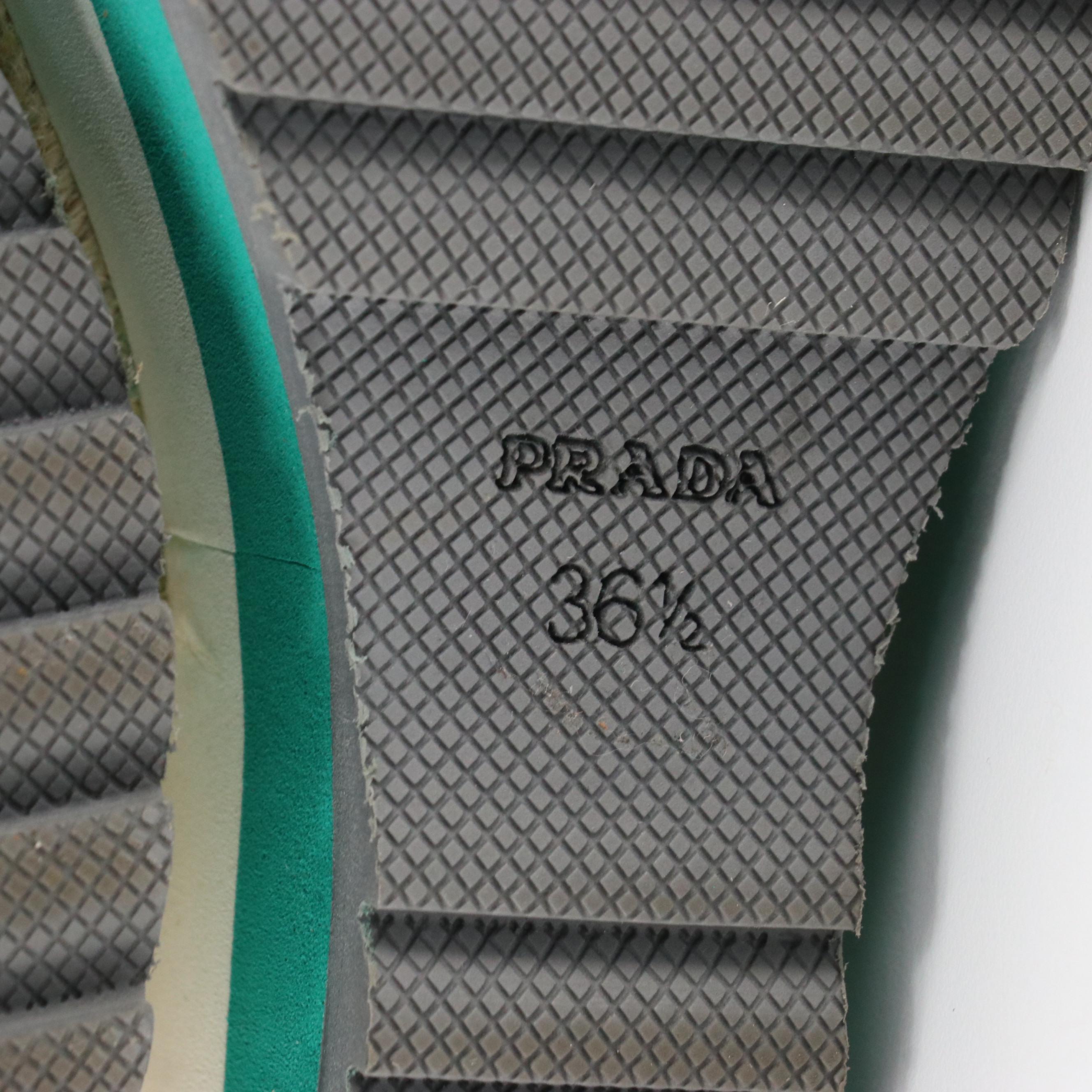 Prada Brown Laser-Cut-Out Leather Platform Lace-Up Wedges