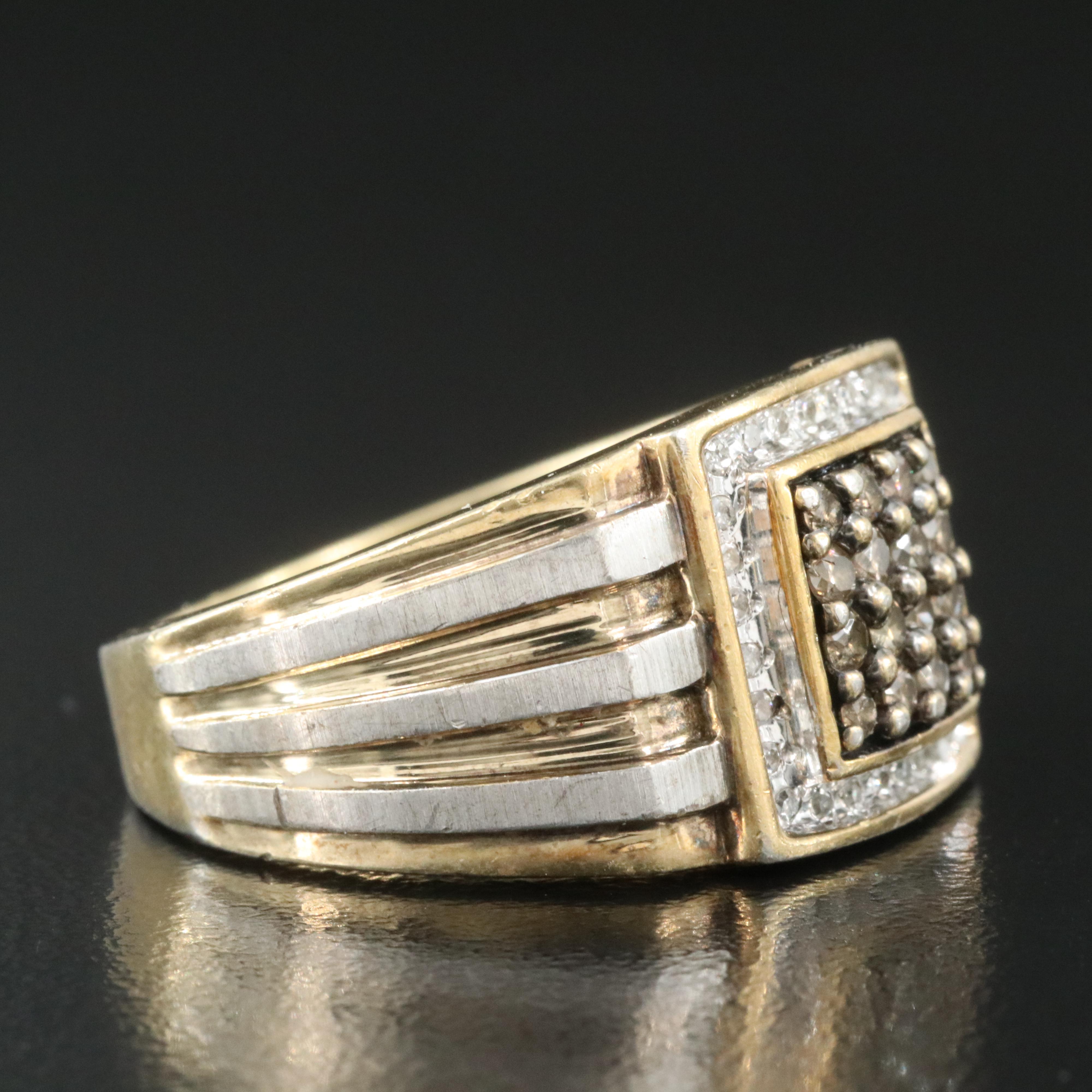 Sterling Diamond Ring with Lab Grown Fancy Brown Diamonds