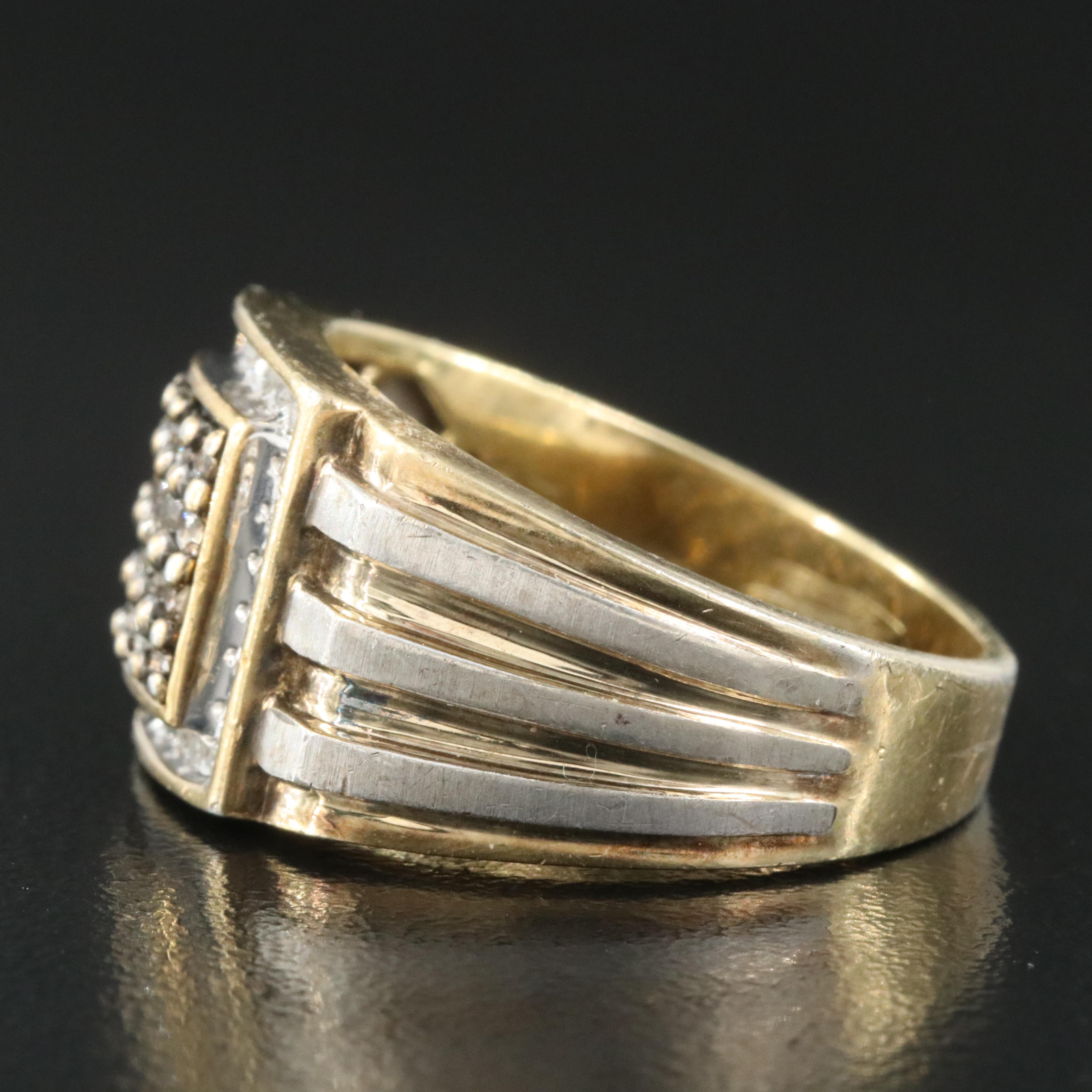 Sterling Diamond Ring with Lab Grown Fancy Brown Diamonds