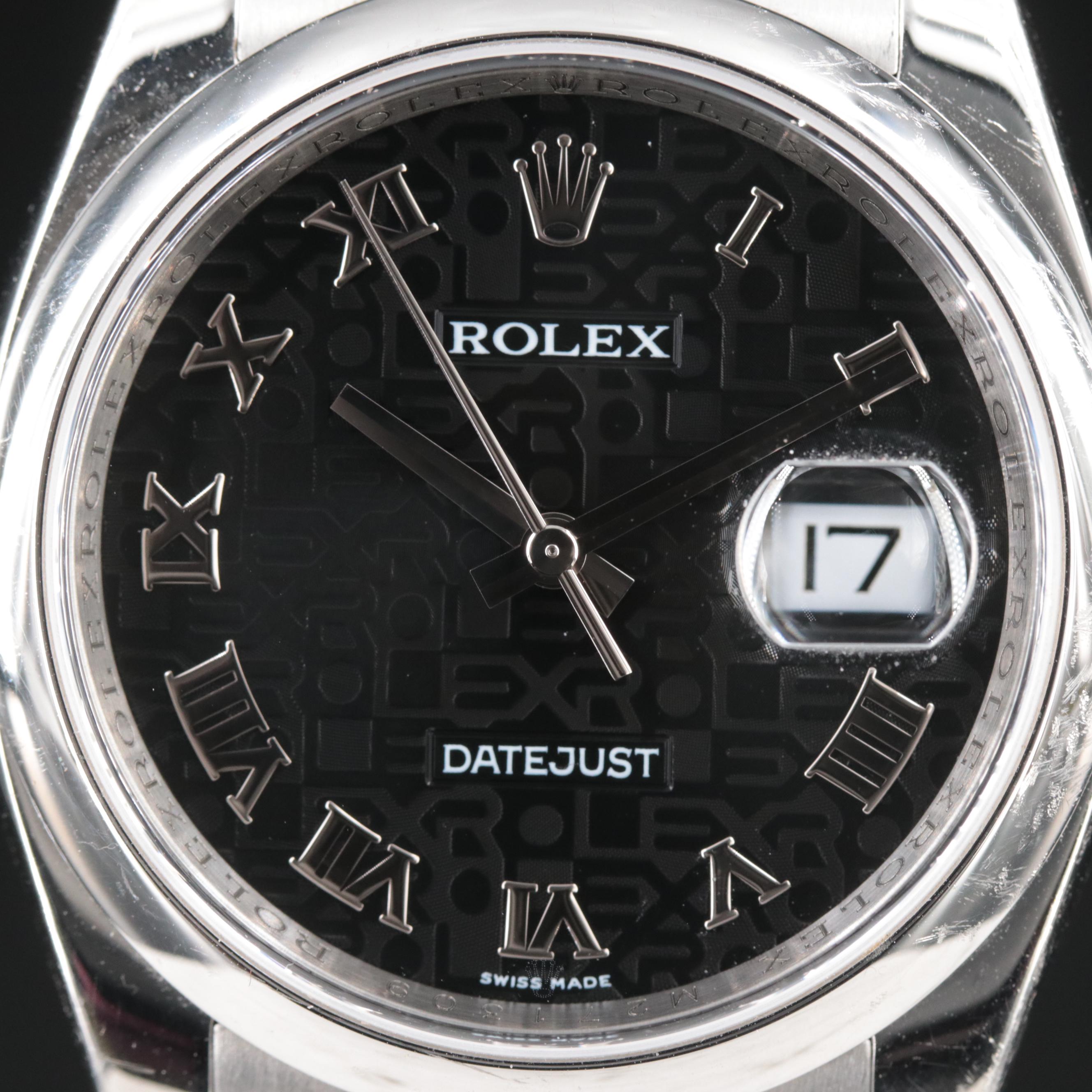 2008 Rolex Datejust Black Jubilee Dial Automatic Watch