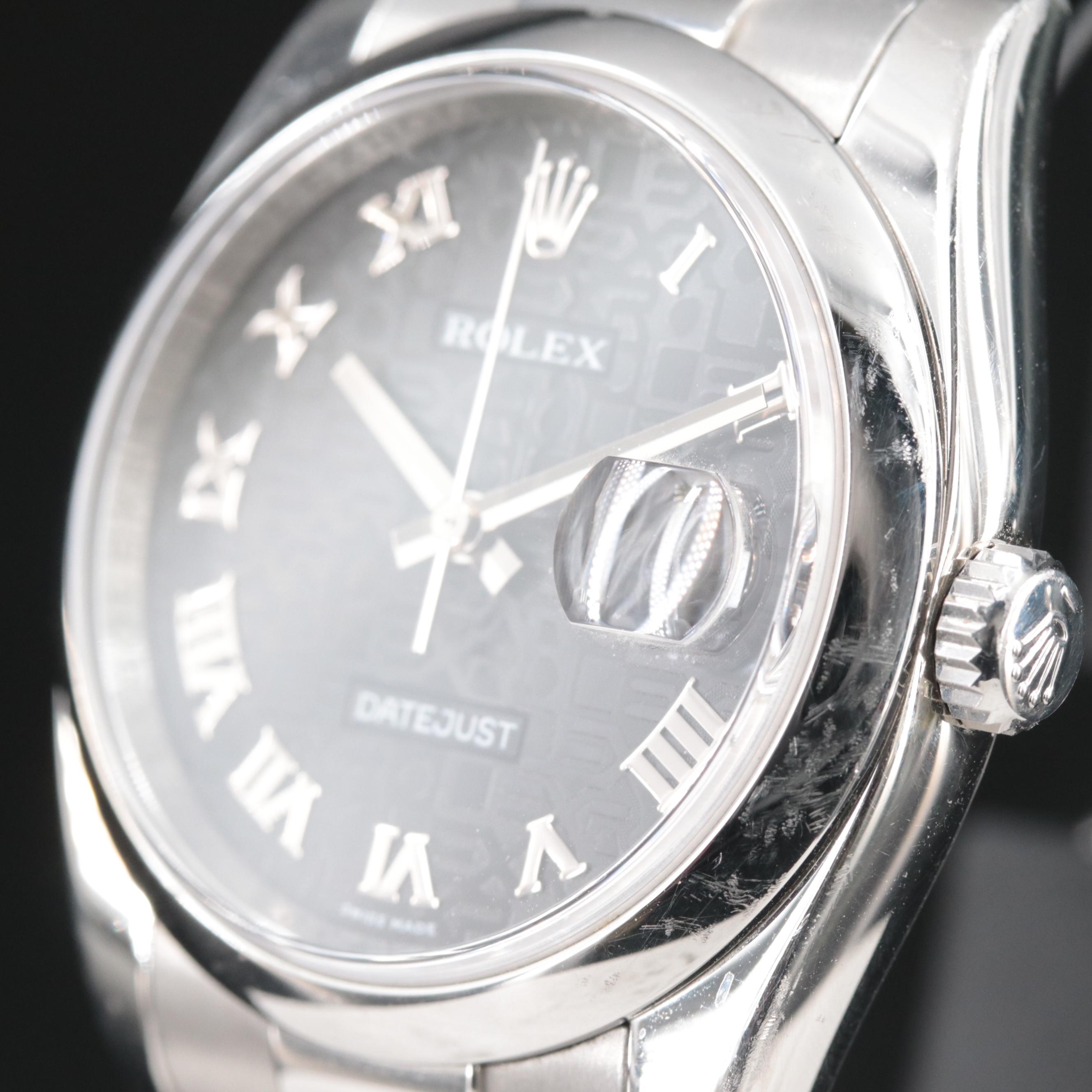 2008 Rolex Datejust Black Jubilee Dial Automatic Watch