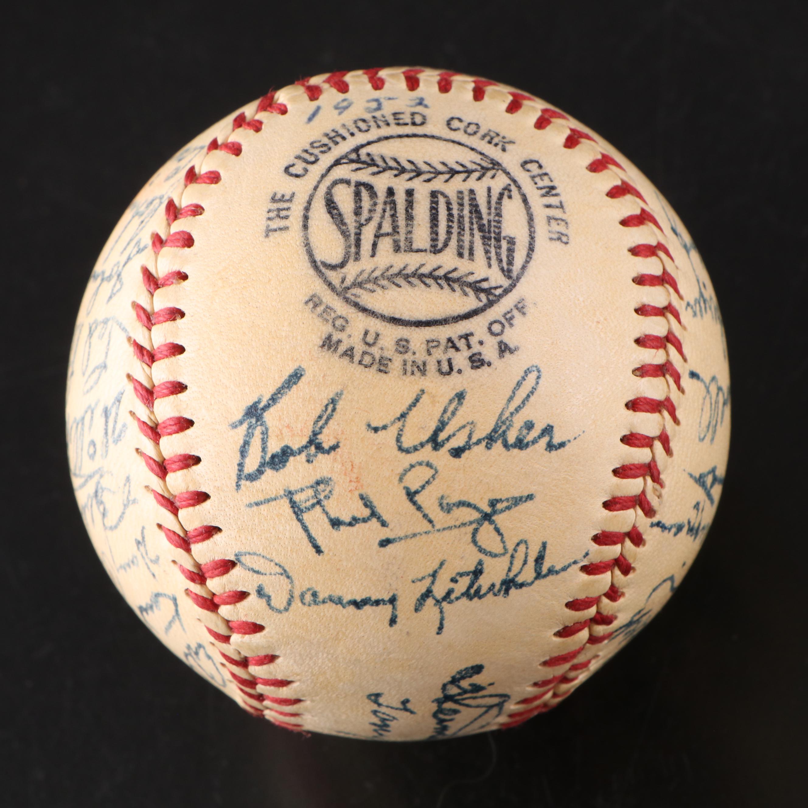 1951 Cincinnati Reds Team-Signed Spalding Baseball with Roy McMillan and More