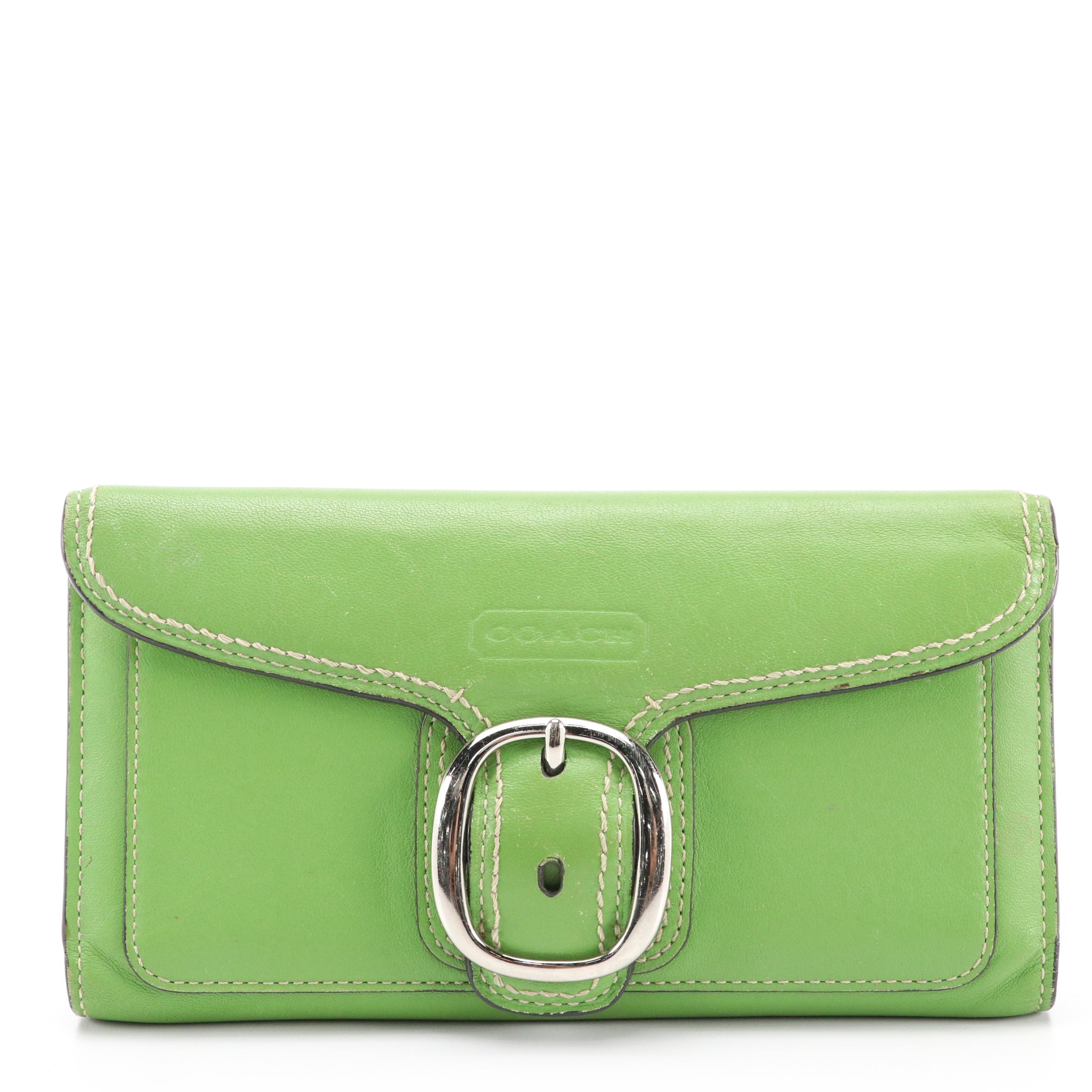 Coach Green Tri-Fold Buckle Wallet & Checkbook Cover, Kate Spade Two-Way Bow Bag