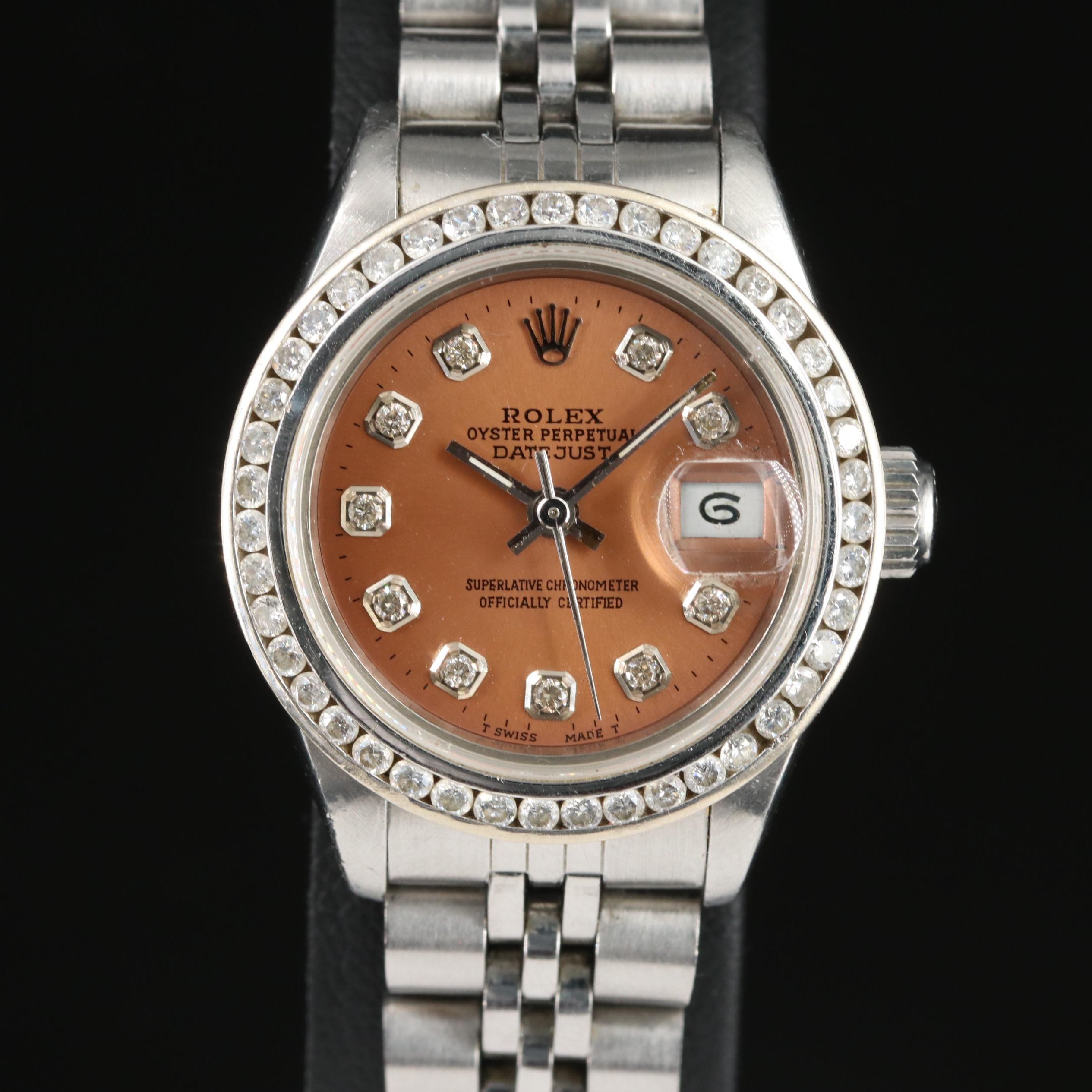 1987 Rolex Custom Diamond Dial and Bezel Datejust Automatic Watch