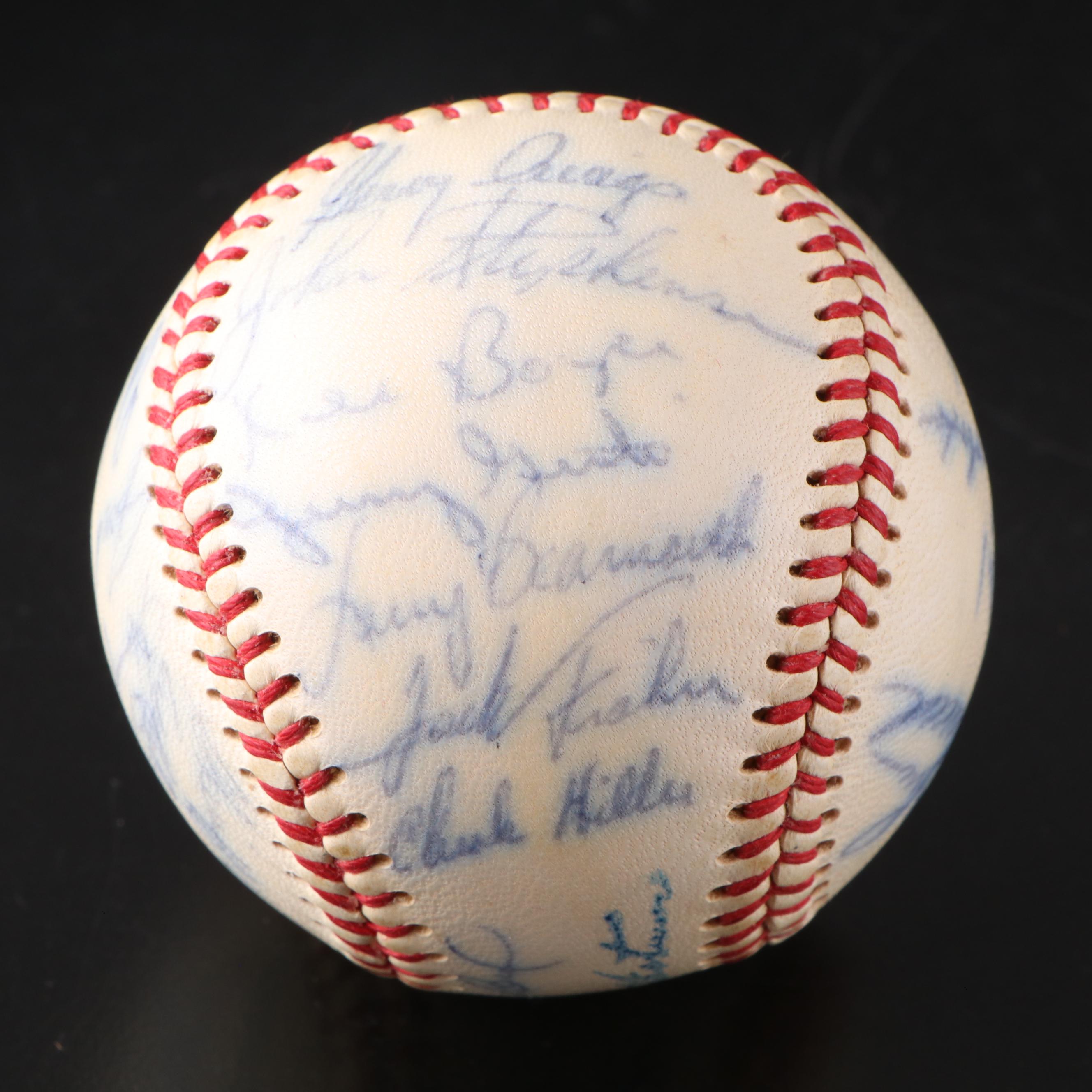 1966 New York Mets Team Signed Spalding Baseball Featuring Yogi Berra and More