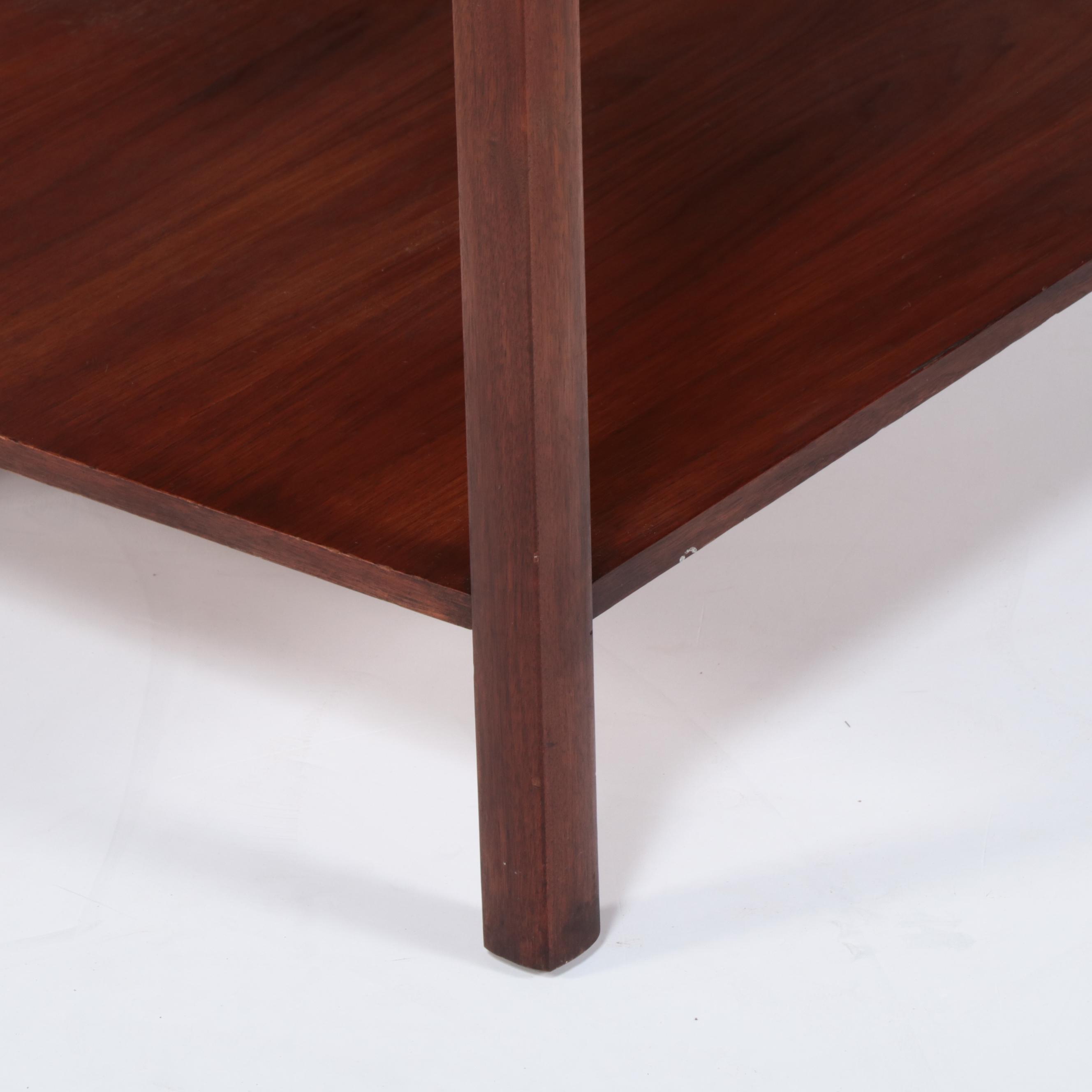Grand Rapids Furniture Co. Mid Century Modern Walnut and Brass Side Table