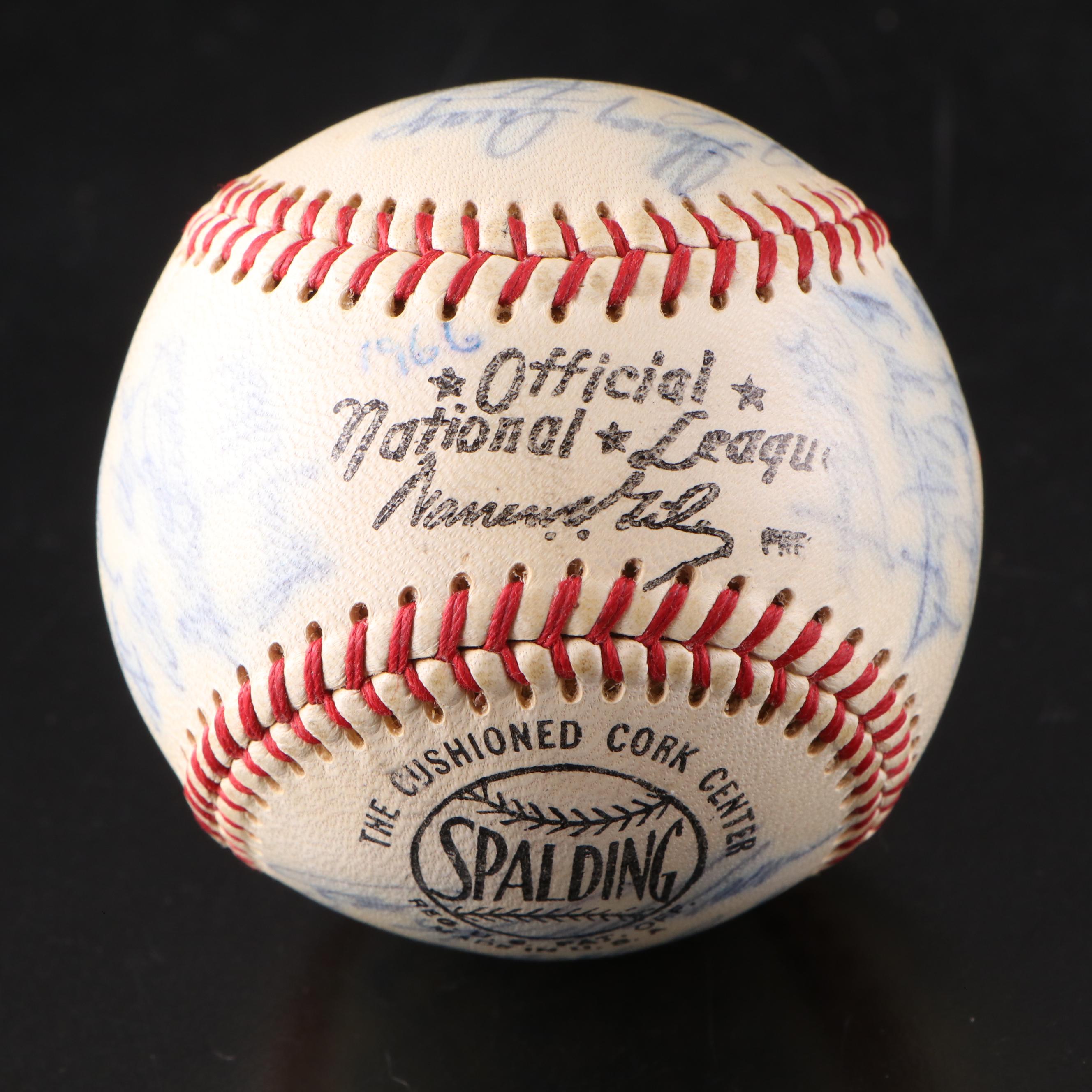1966 New York Mets Team Signed Spalding Baseball Featuring Yogi Berra and More