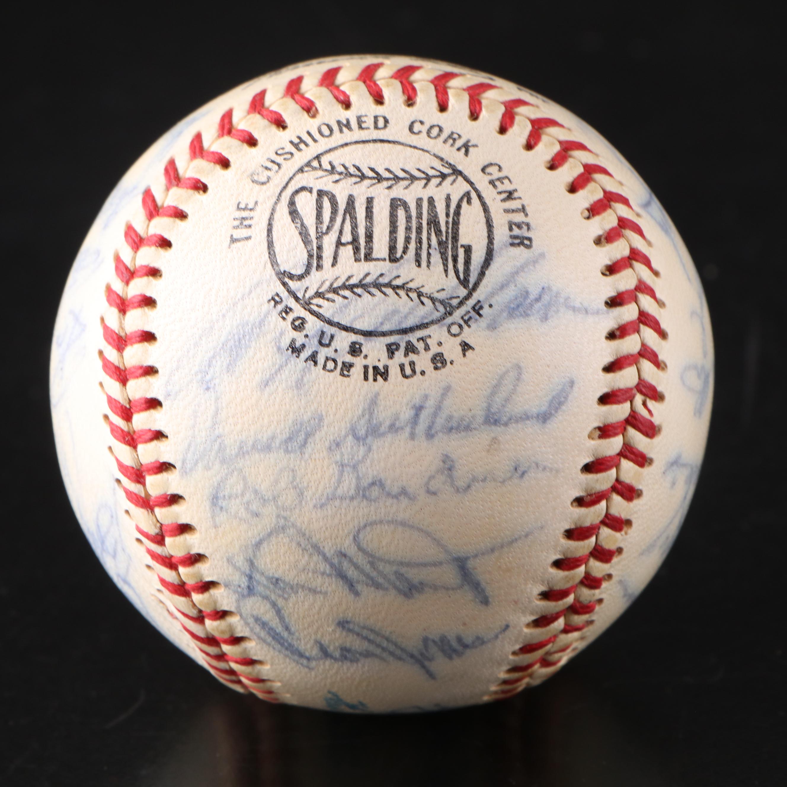 1966 New York Mets Team Signed Spalding Baseball Featuring Yogi Berra and More