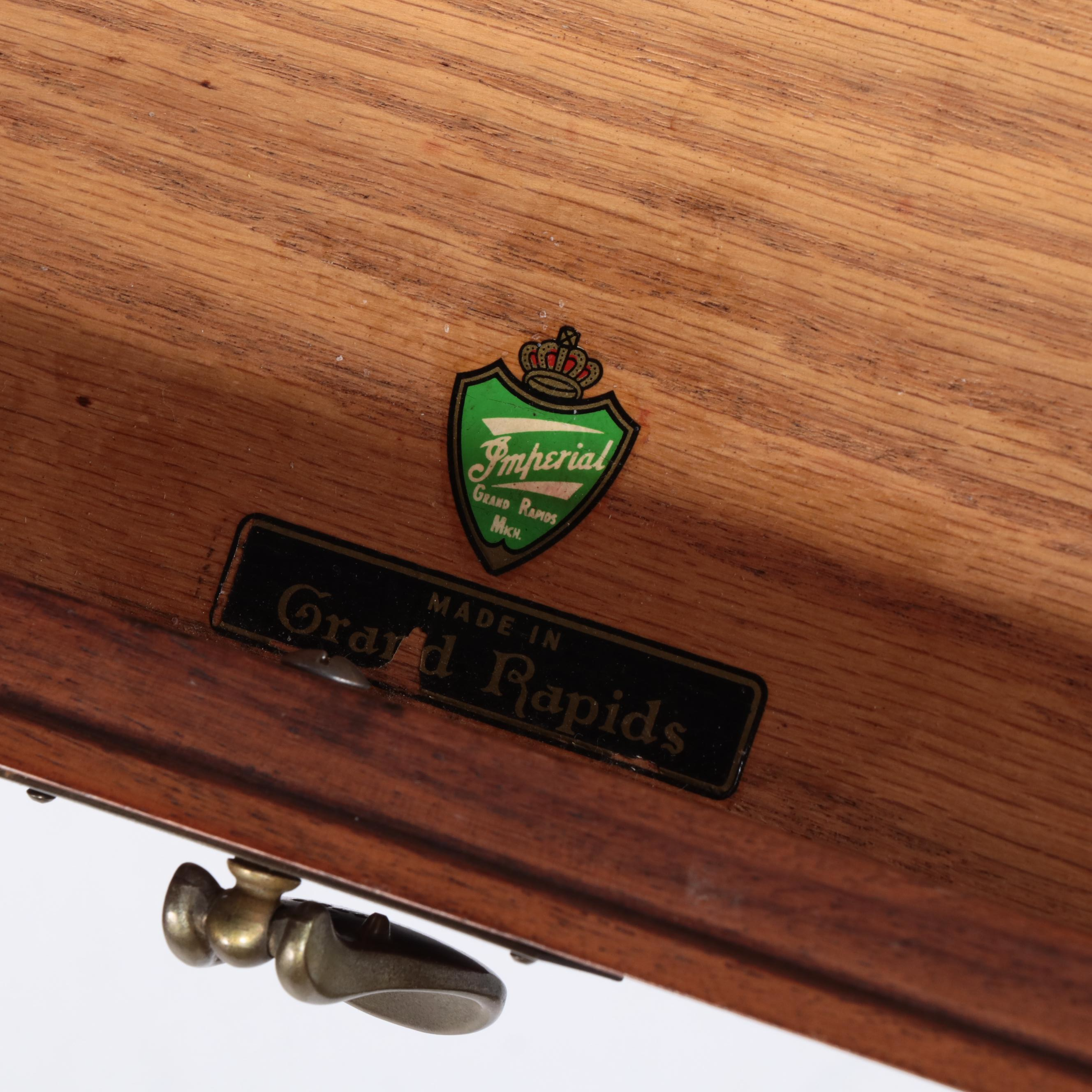 Grand Rapids Furniture Co. Mid Century Modern Walnut and Brass Side