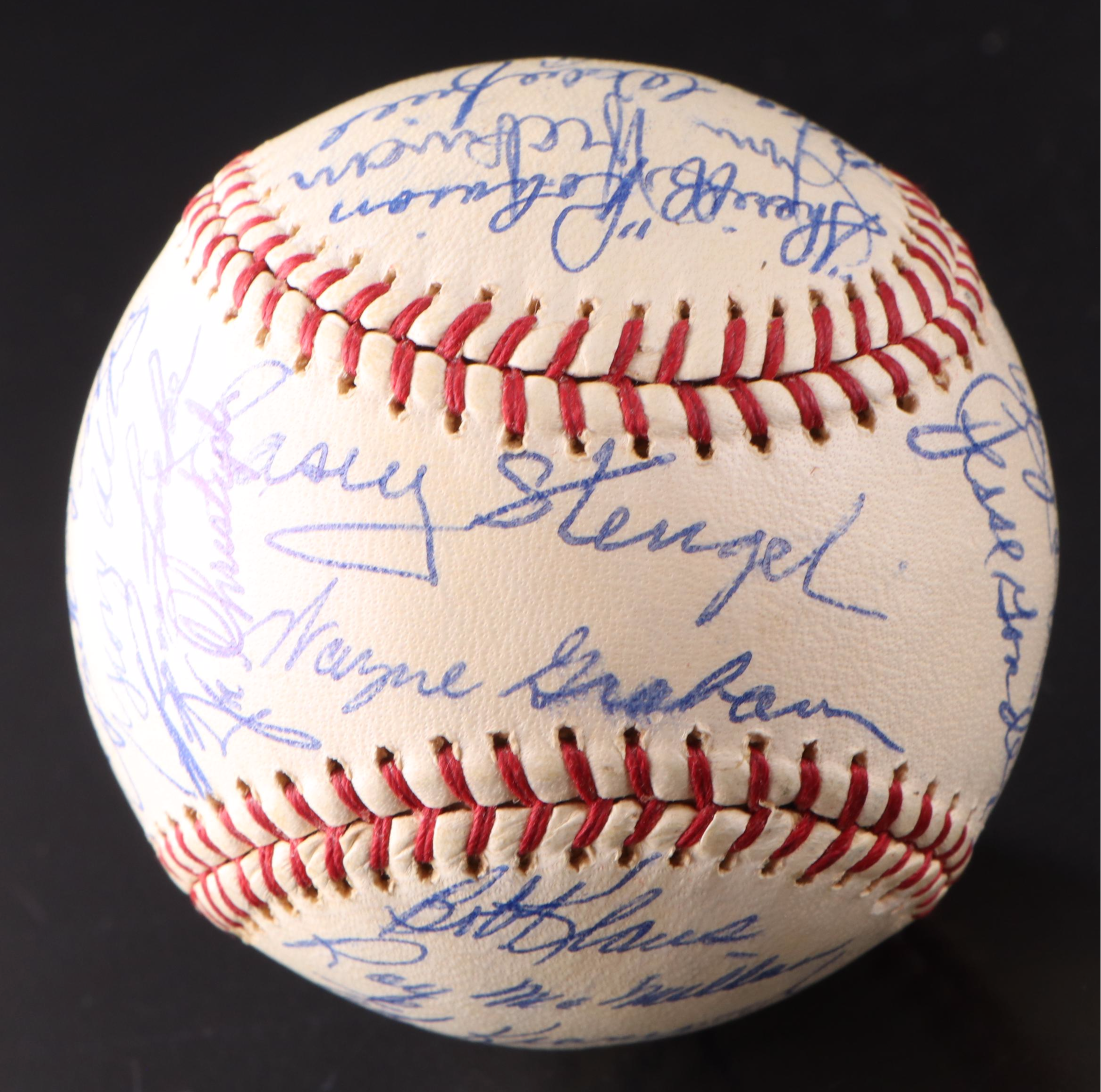 1965 New York Mets Team-Signed Spalding Baseball with Casey Stengel and More