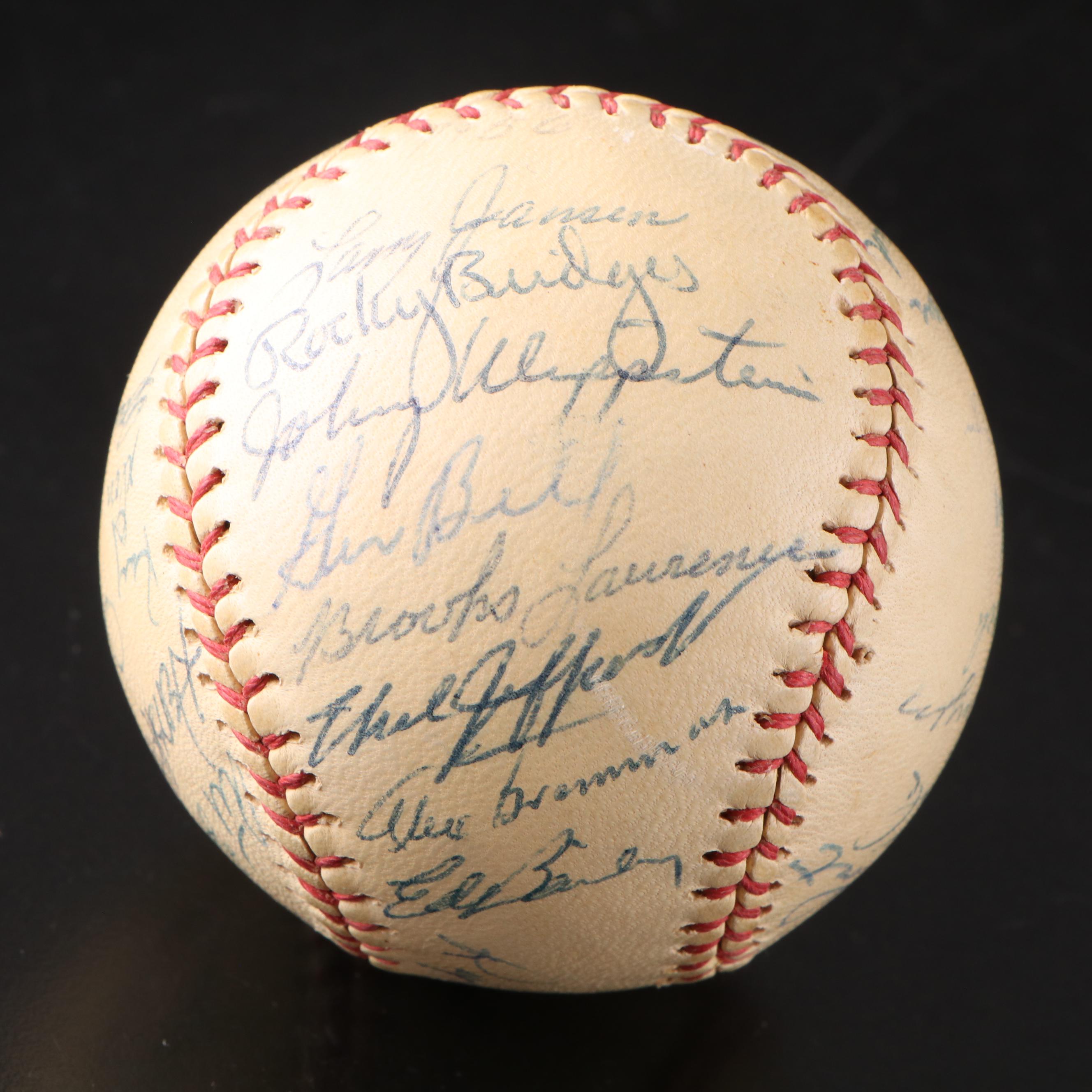 1956 Cincinnati Reds Team-Signed Baseball Featuring Frank Robinson and More