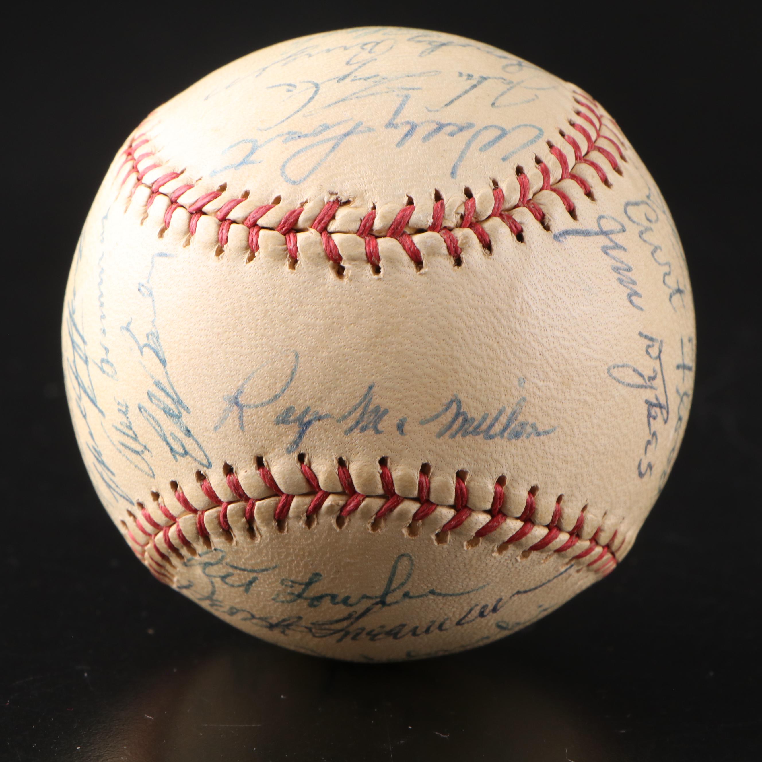 1956 Cincinnati Reds Team-Signed Baseball Featuring Frank Robinson and More