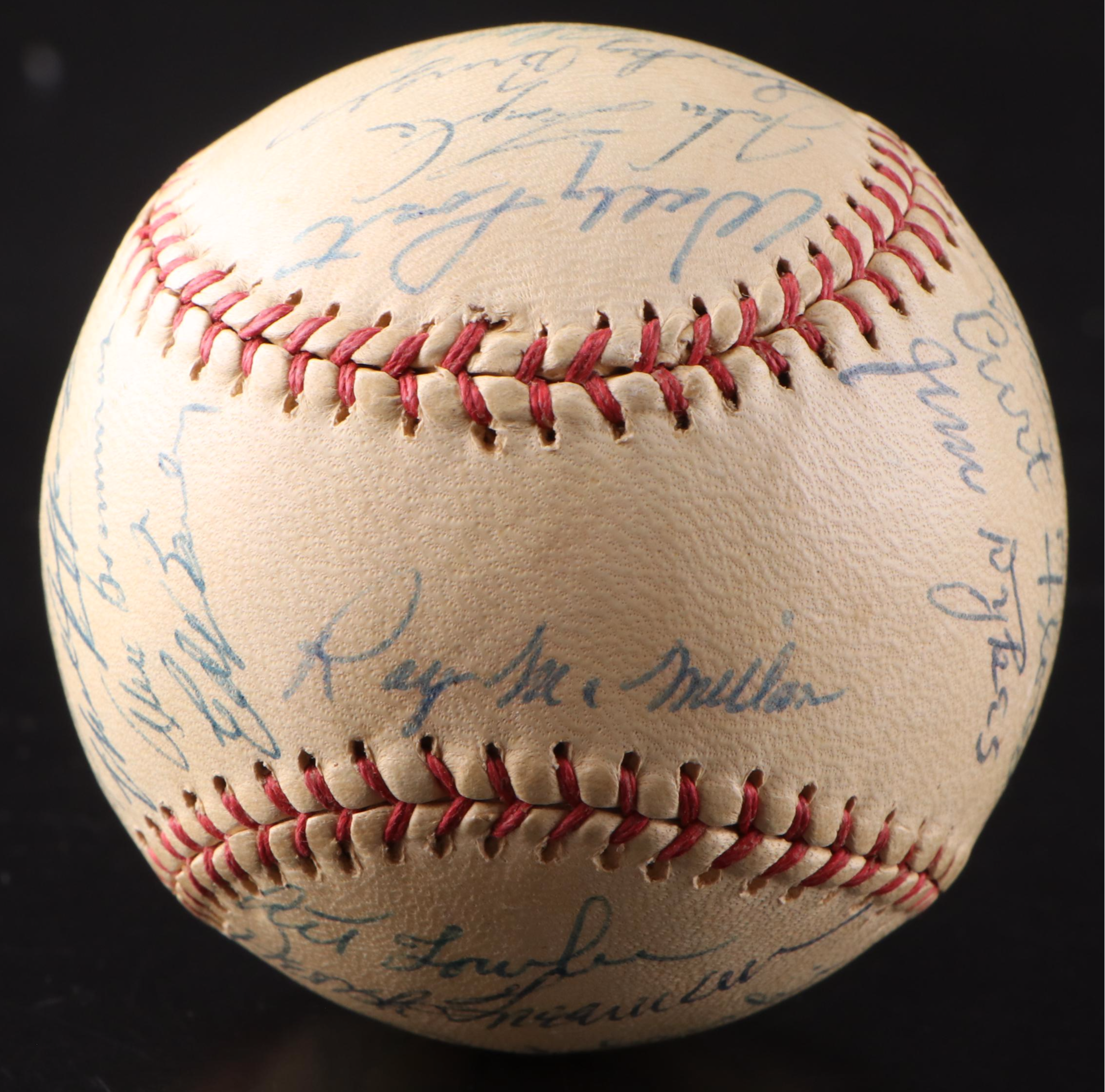 1956 Cincinnati Reds Team-Signed Baseball Featuring Frank Robinson and More