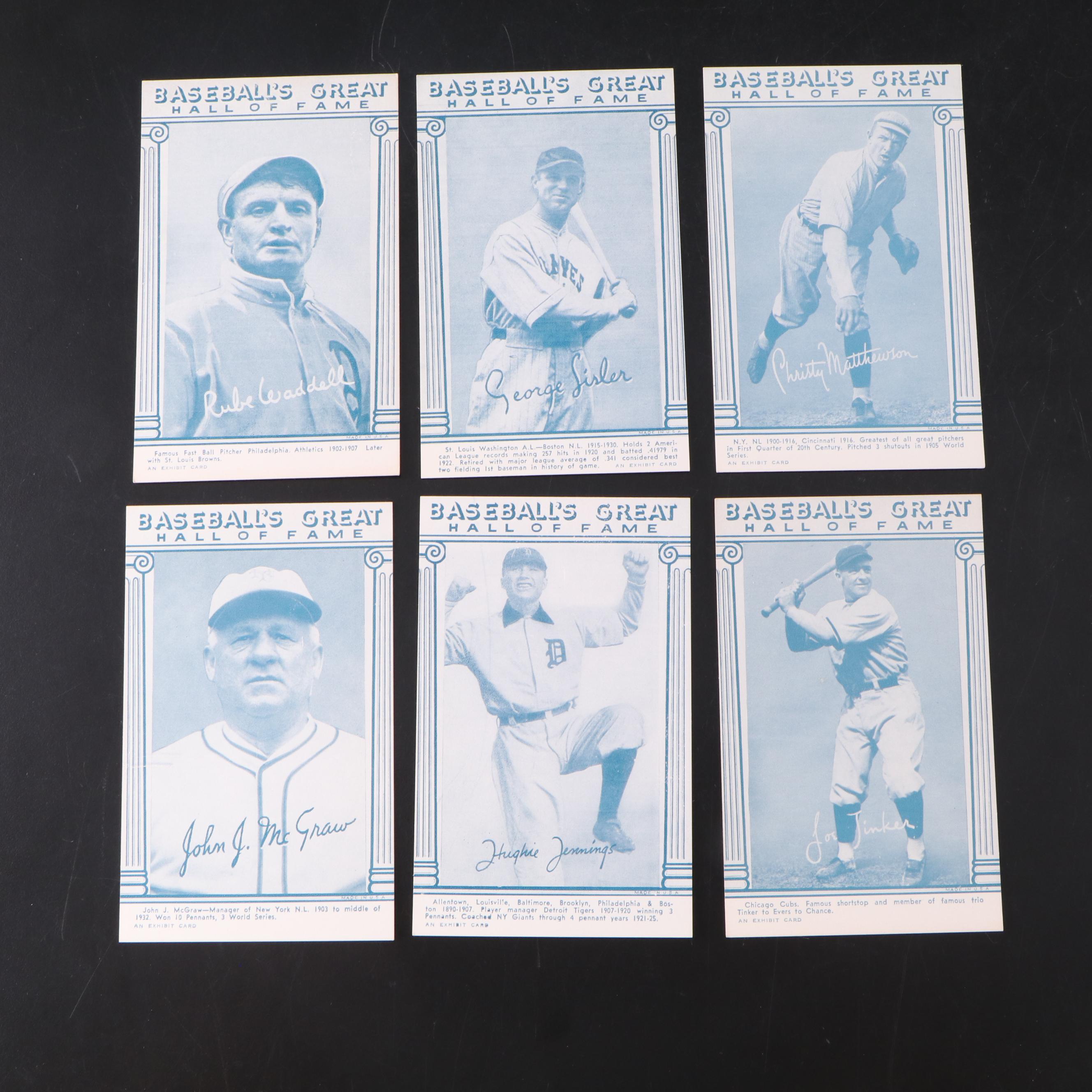 1948 Baseball's Great Hall Of Fame Exhibit Cards Featuring Ty Cobb, Lefty Grove