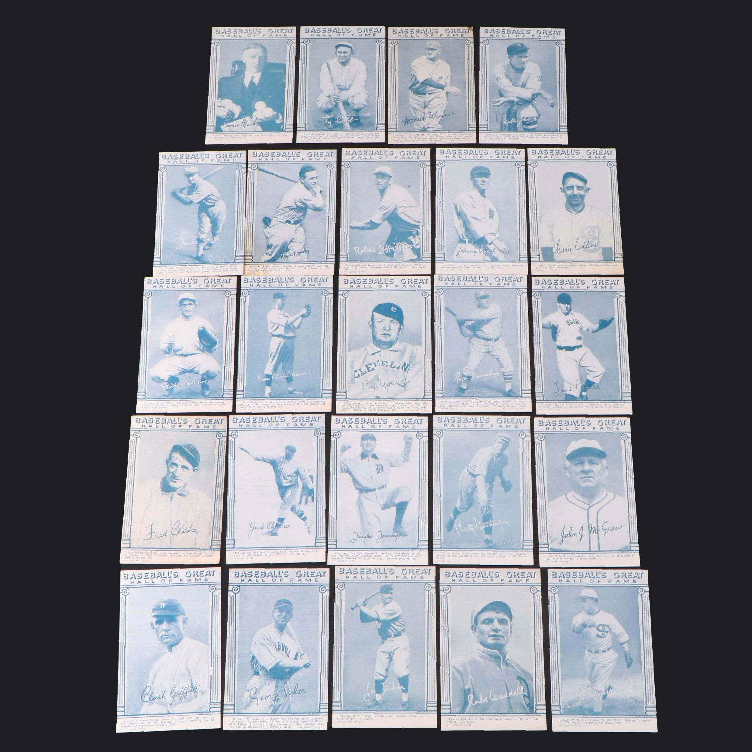 1948 Baseball's Great Hall Of Fame Exhibit Cards Featuring Ty Cobb, Lefty Grove