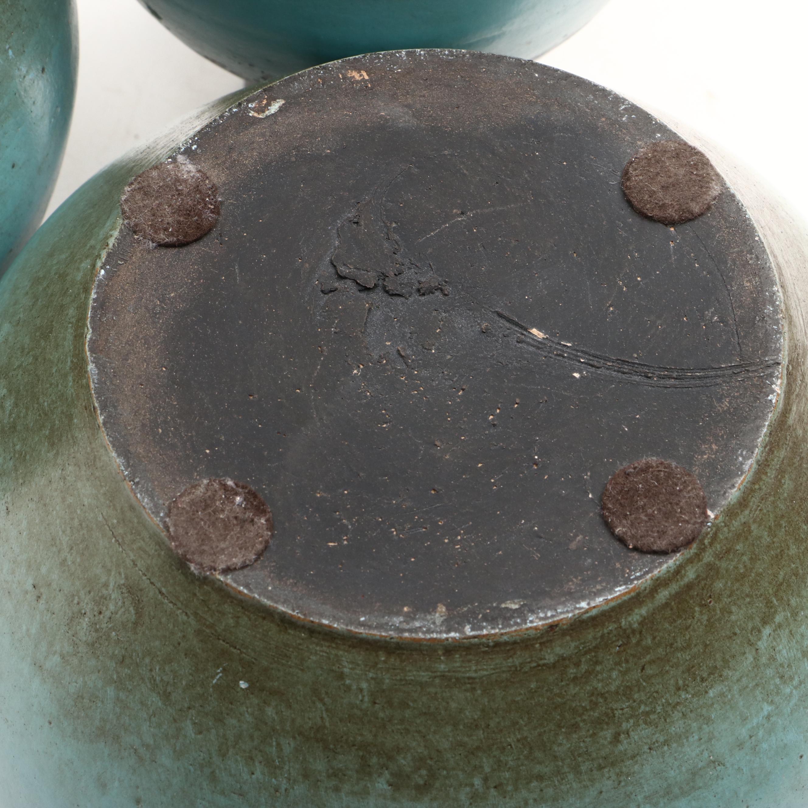 Gradient Glazed Ceramic Floor Vase and Bouquet Vases