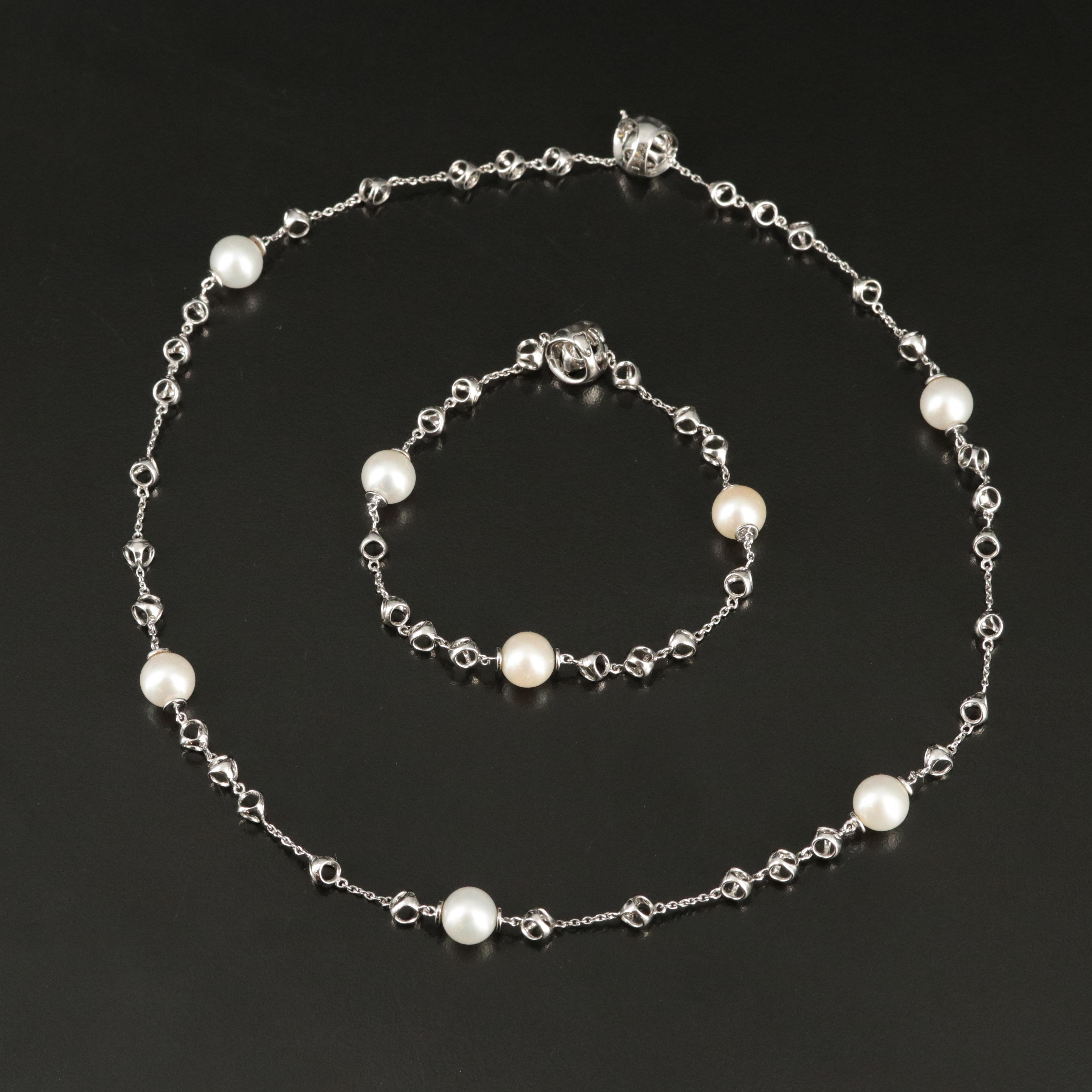 Di Modolo Triada 18K and Pearl Necklace and Bracelet Set