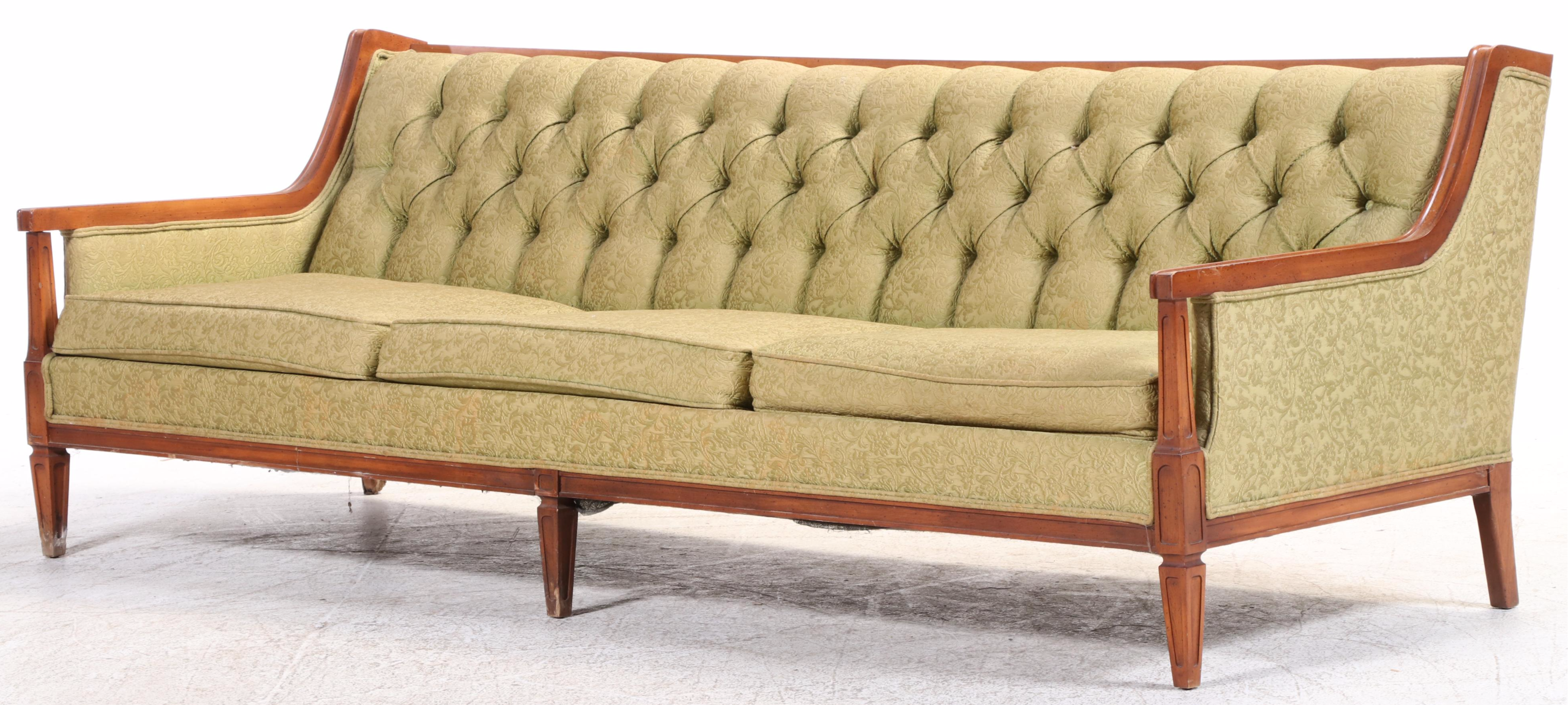Lenoir Chair Company Upholstered Sofa and Armchair, Mid to Late 20th Century
