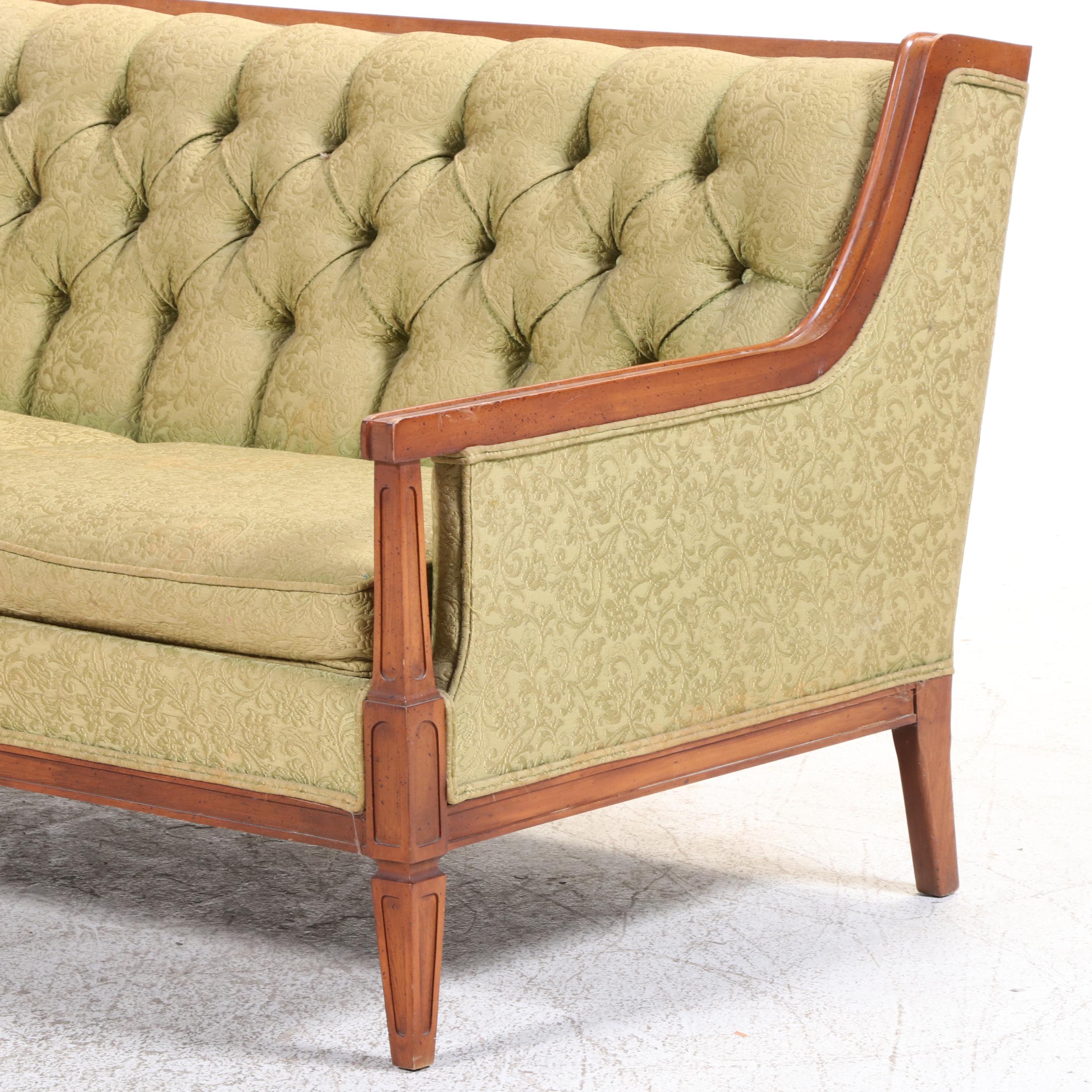 Lenoir Chair Company Upholstered Sofa and Armchair, Mid to Late 20th Century