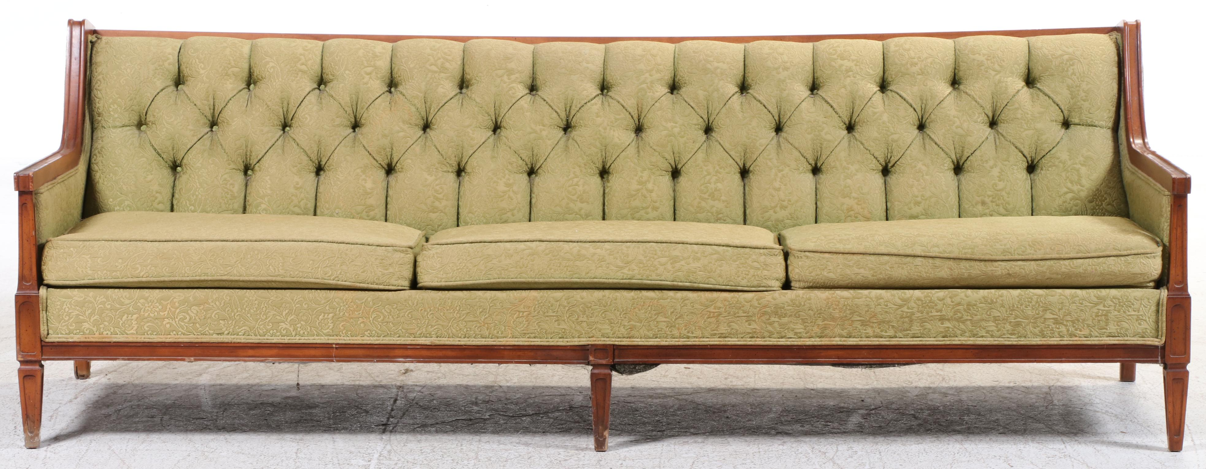Lenoir Chair Company Upholstered Sofa and Armchair, Mid to Late 20th Century