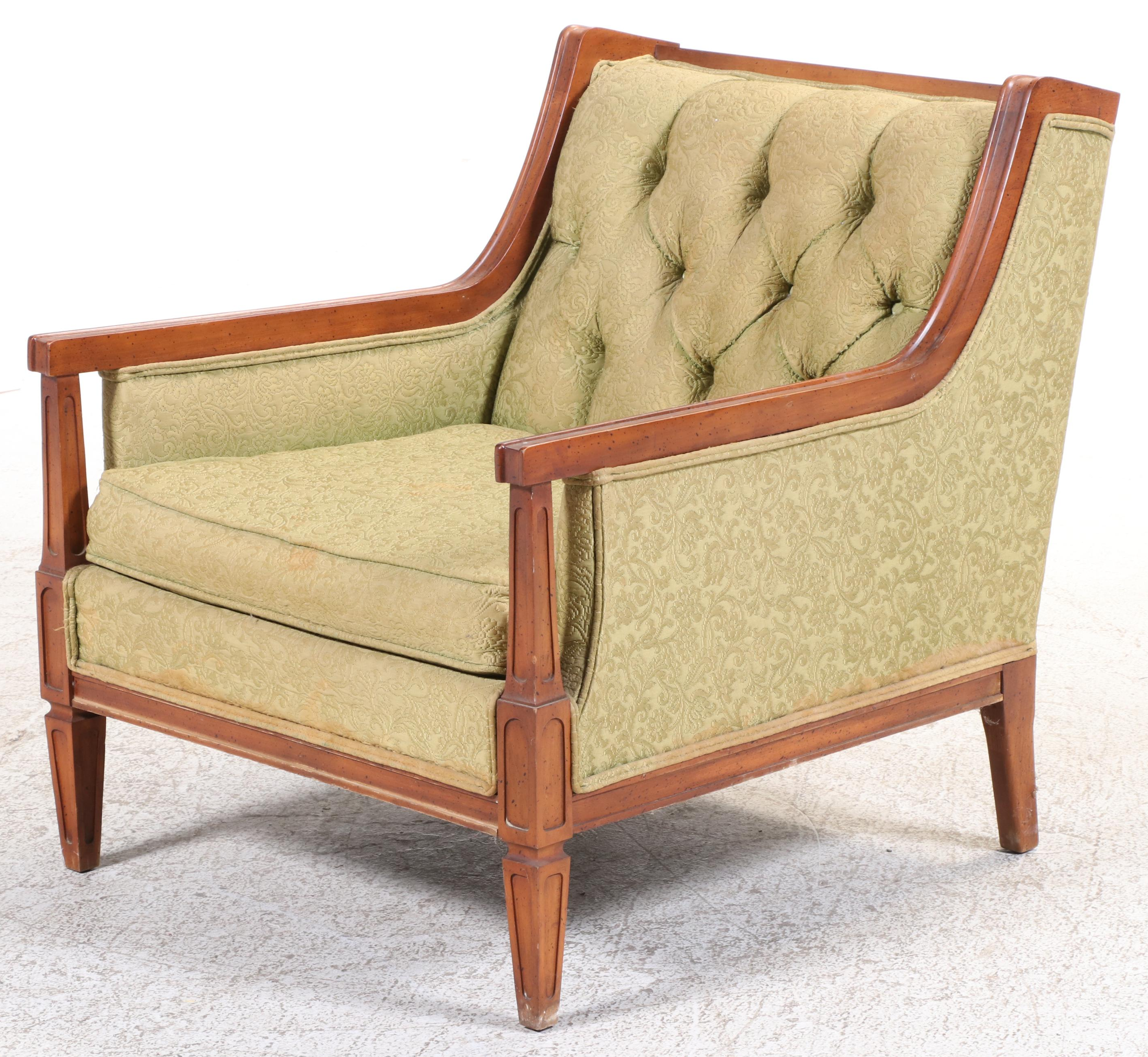 Lenoir Chair Company Upholstered Sofa and Armchair, Mid to Late 20th Century