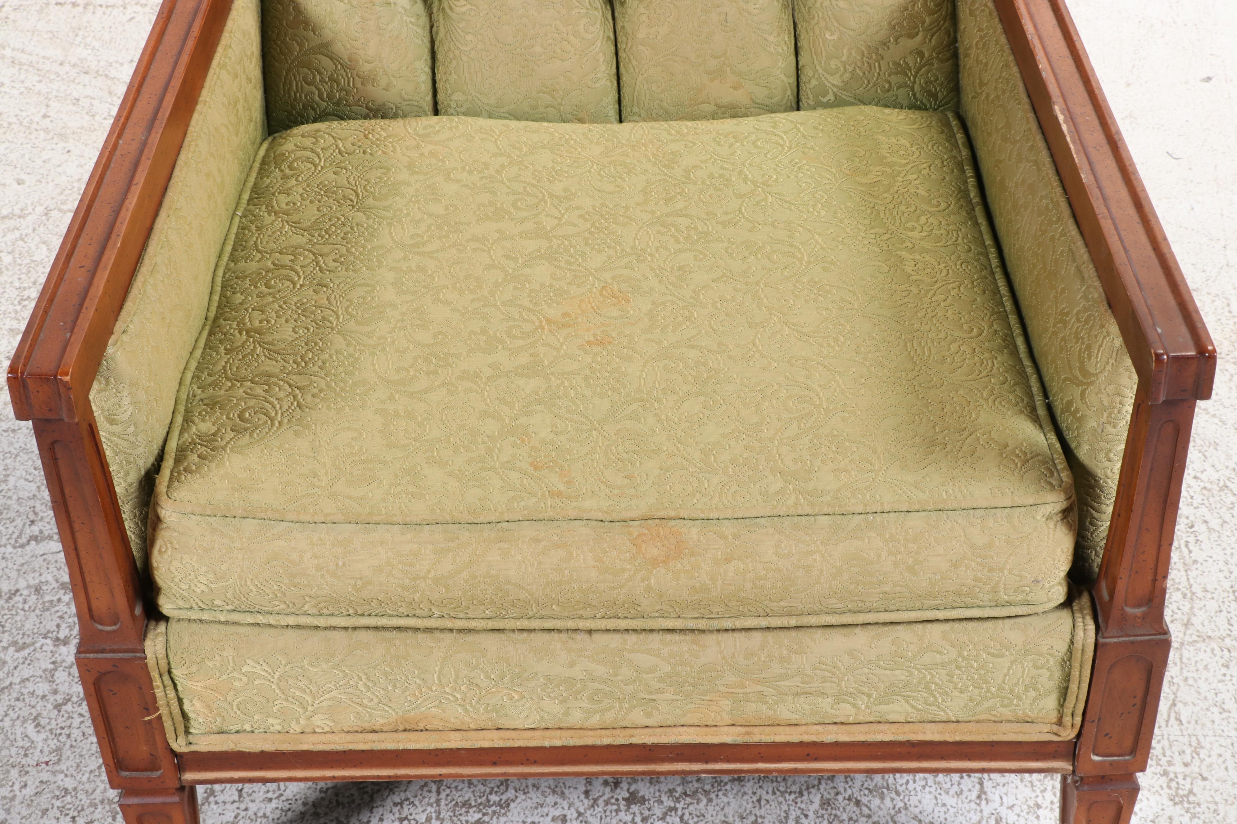 Lenoir Chair Company Upholstered Sofa and Armchair, Mid to Late 20th Century