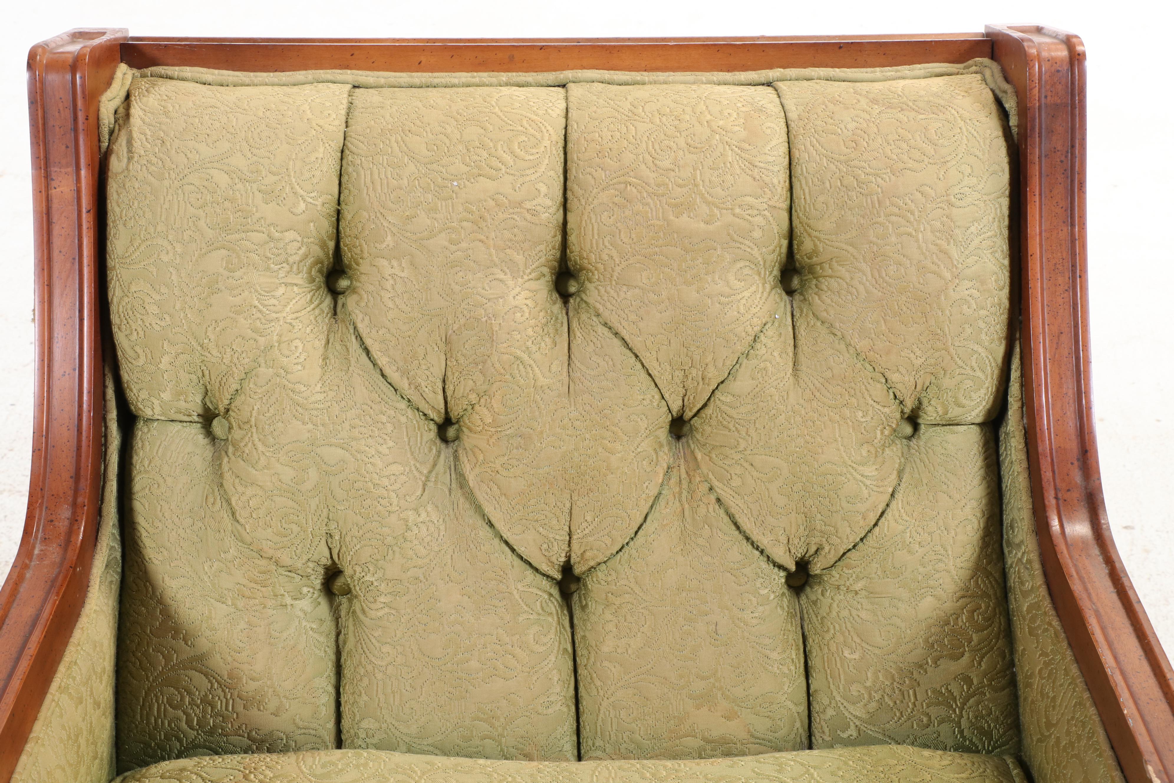 Lenoir Chair Company Upholstered Sofa and Armchair, Mid to Late 20th Century