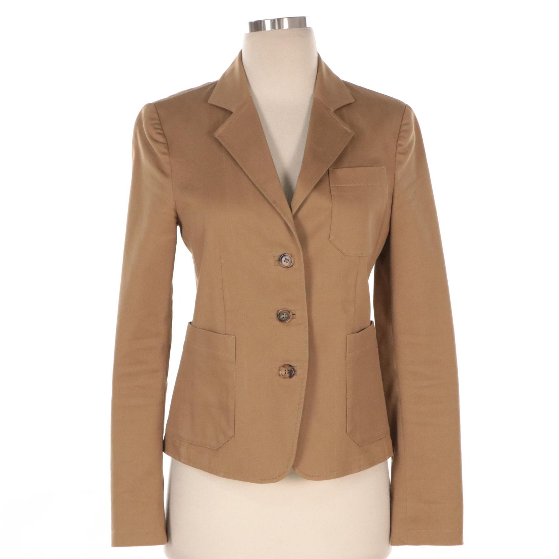 Prada Cotton Blend Three-Button Jacket